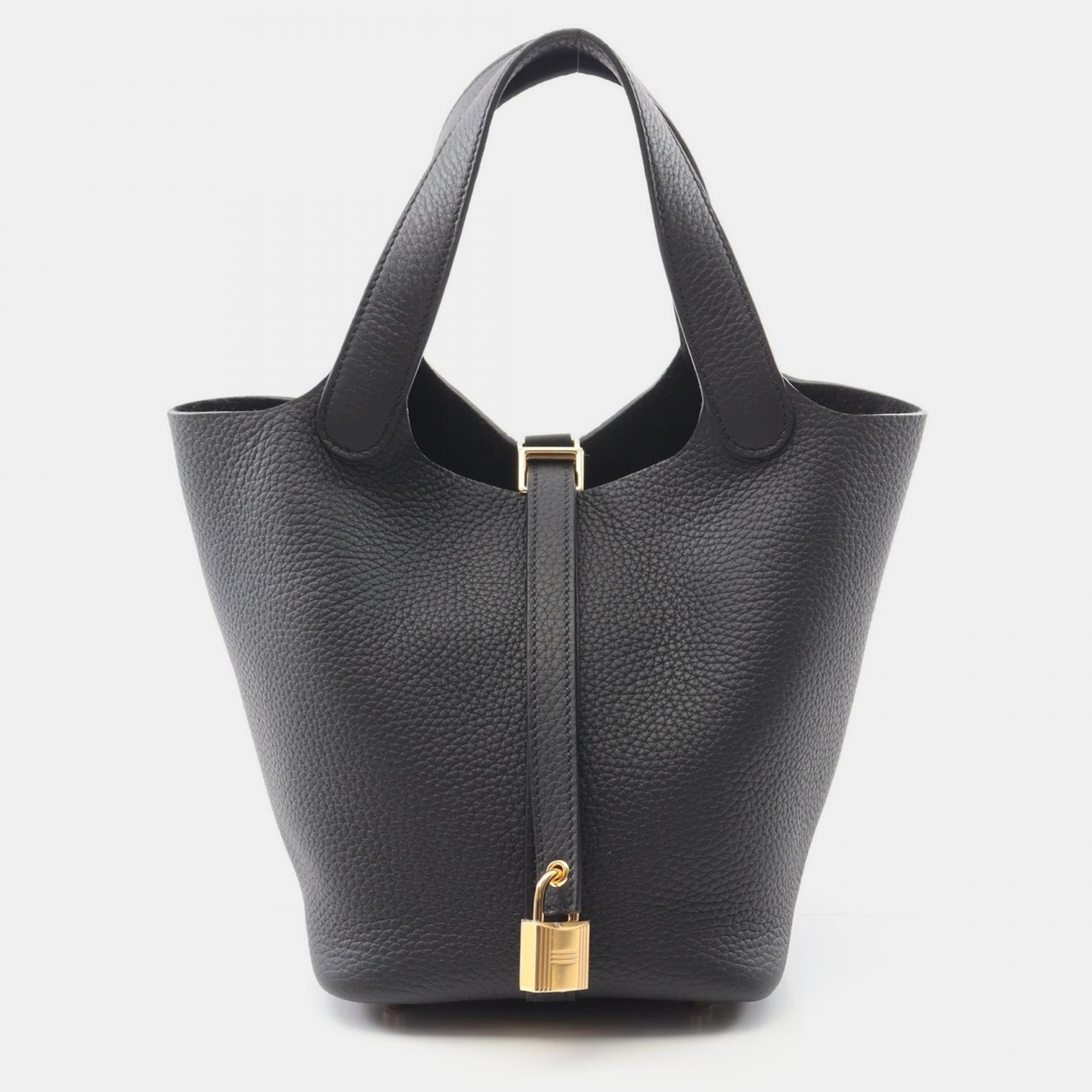 

Hermes Picotin Lock Clemence Leather Black Tote 056289CC PM