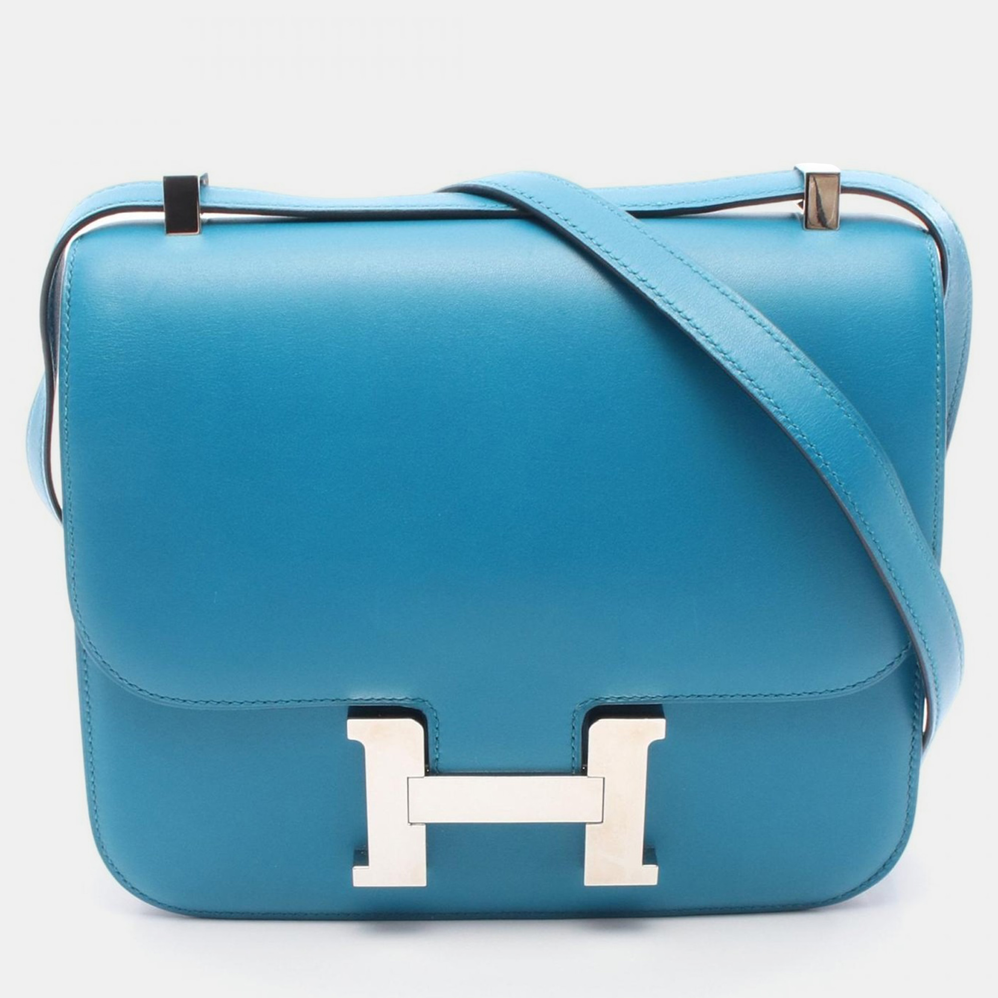 

Hermes Constance 3 24 Green Vert Veronese Box Calf Leather Shoulder Bag, Blue