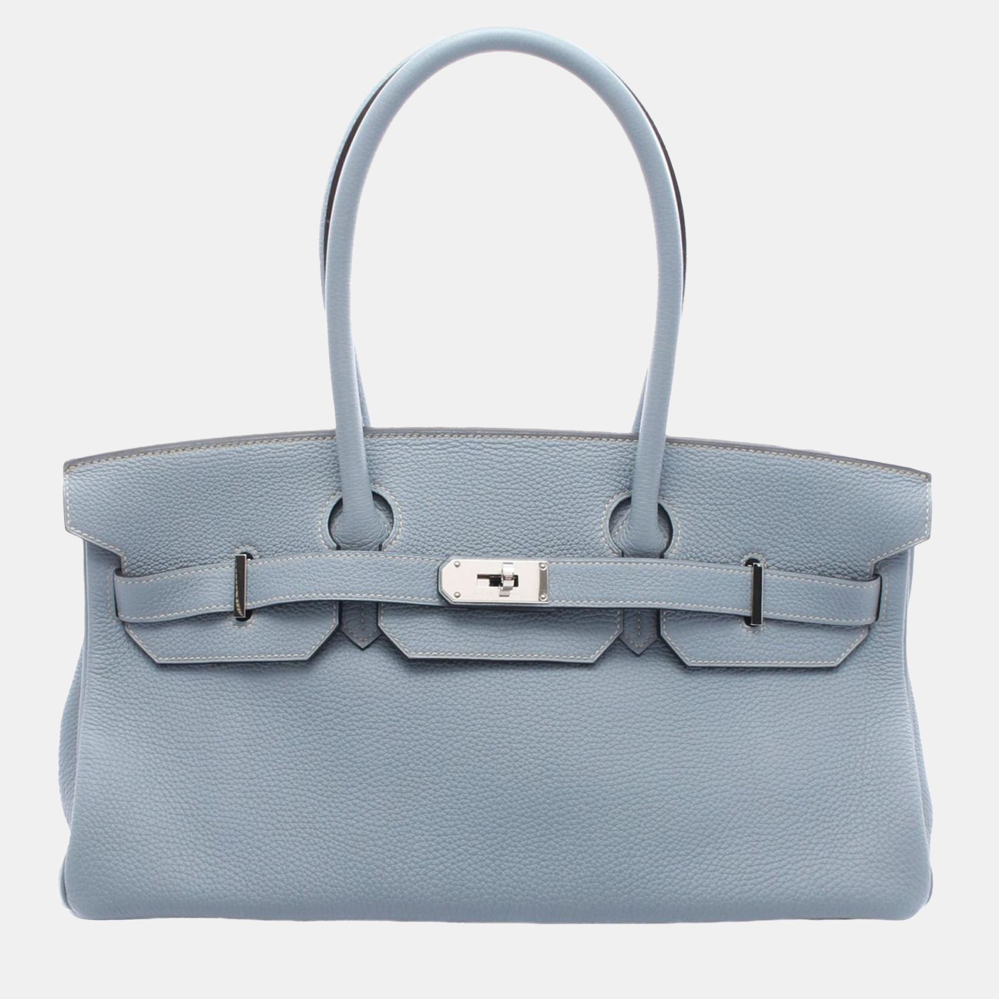 Pre-owned Hermes Shoulder Birkin Shoulder Bag Togo Leather Blue Lin