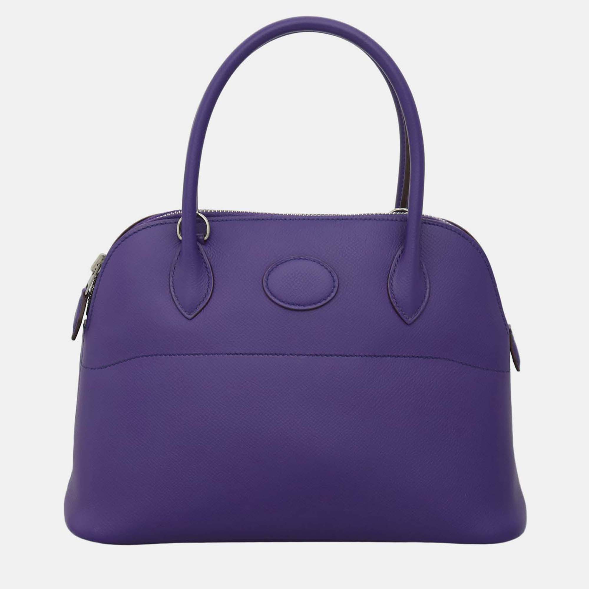 

Hermes Bolide Crocus Epsom Leather 27 Bag, Blue