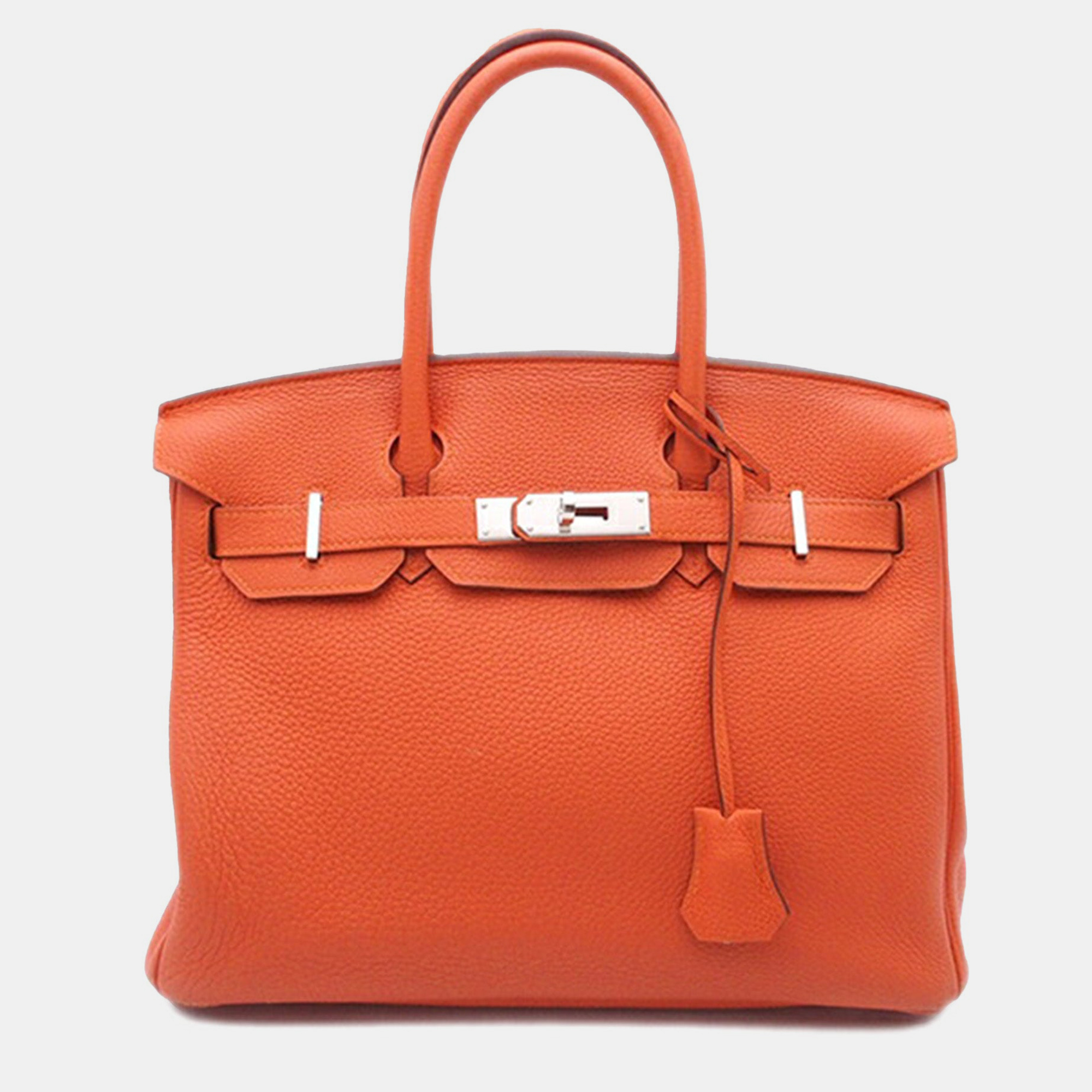 

Hermes Birkin 30 Orange Clemence Leather Shoulder Bag