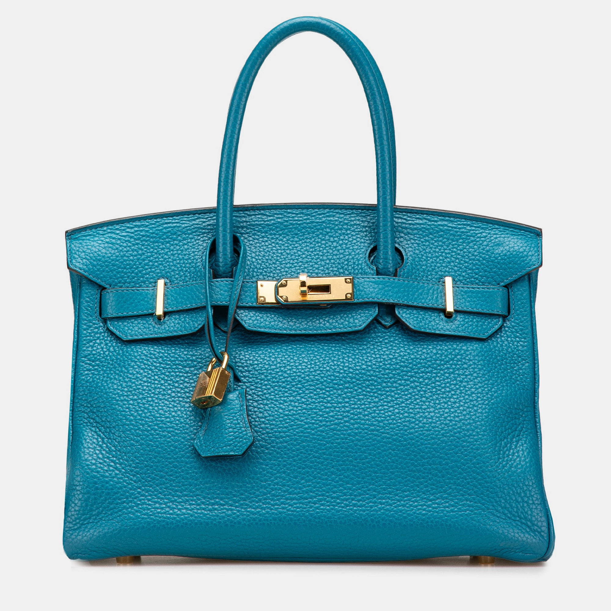 

Hermes Birkin 30 Blue Clemence Leather Shoulder Bag