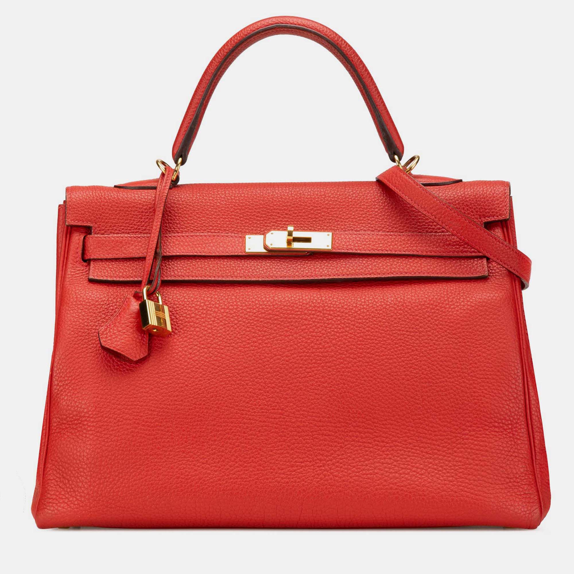 

Hermes 35 Kelly II Red Togo Leather Shoulder Bag