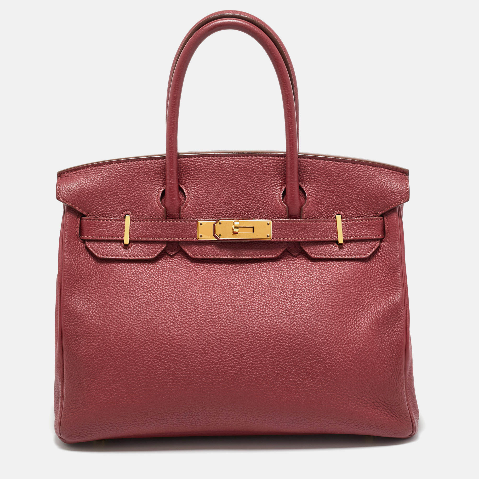 

Hermes Rubis Togo Leather Gold Finish Birkin 30 Bag, Red