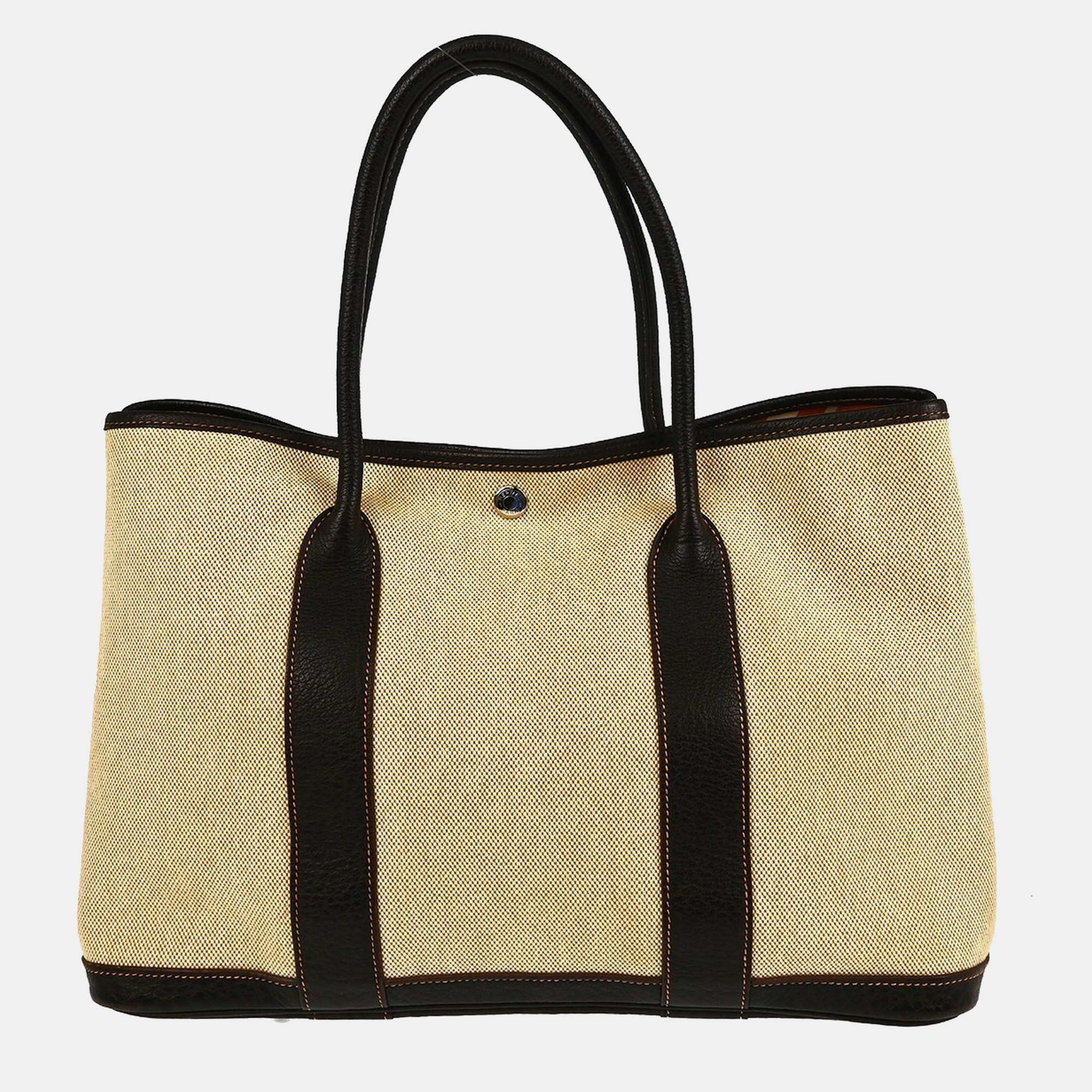 

Hermes Beige Toile H Buffalo Garden Party 36 PM Tote Bag