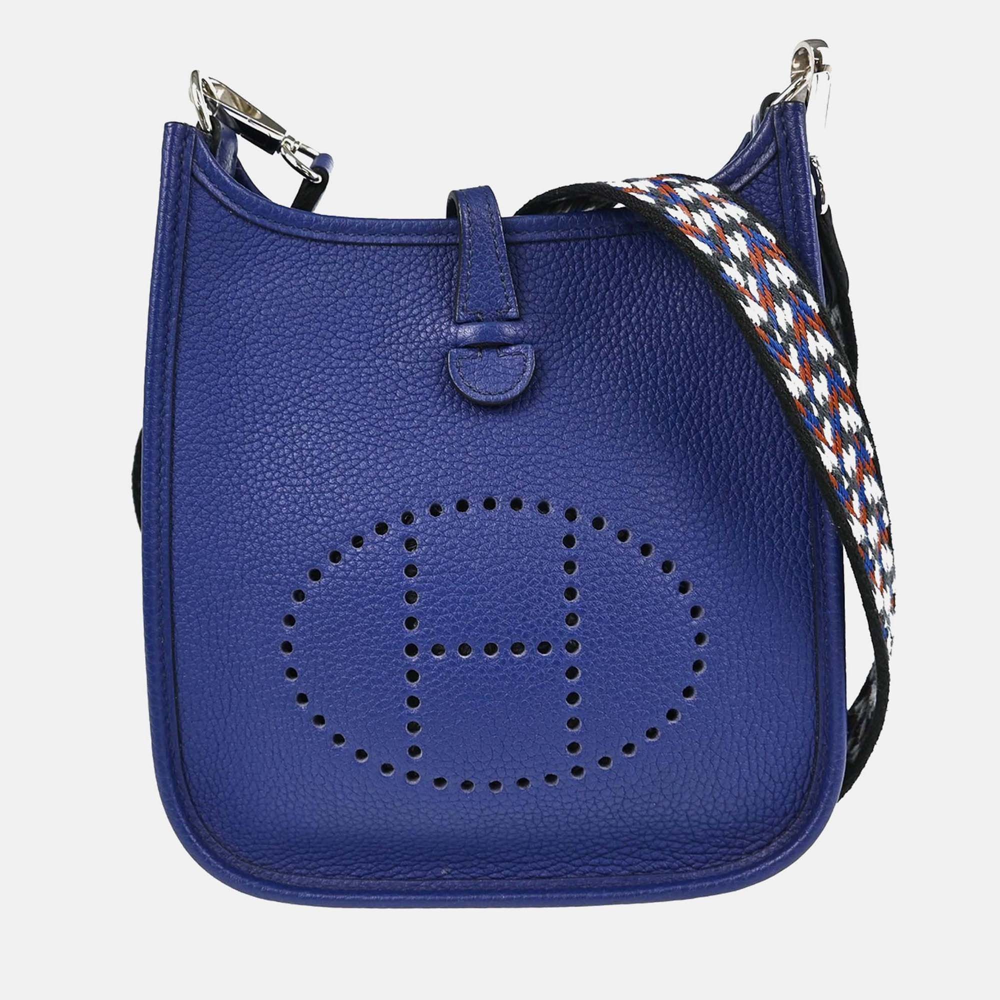 

Hermes Evelyne TPM 16 Blue Togo Leather Amazon Shoulder Bag