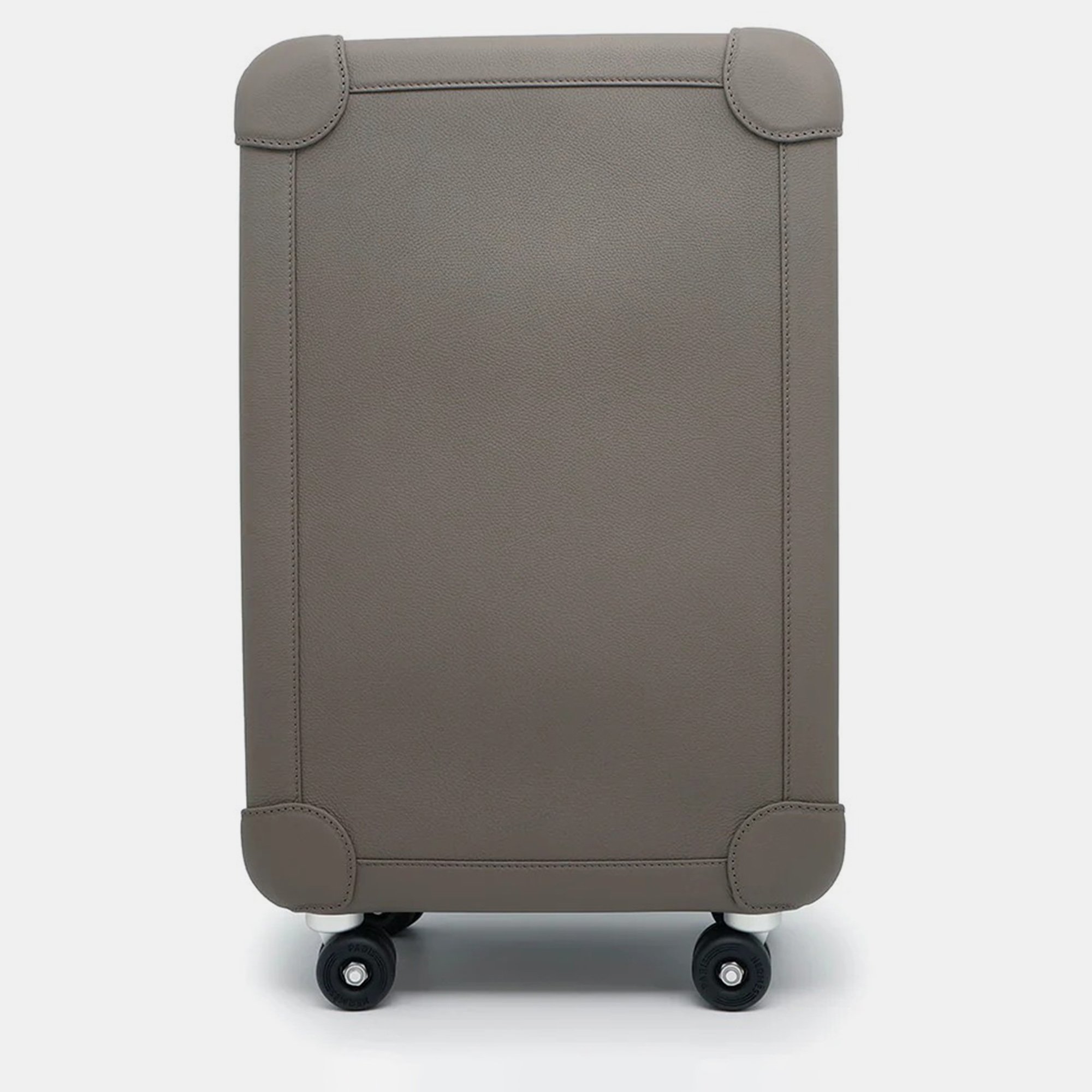 Pre-owned Hermes Rms Rolling Mobility Suitcase Etain Taurillon Clemence In Gray