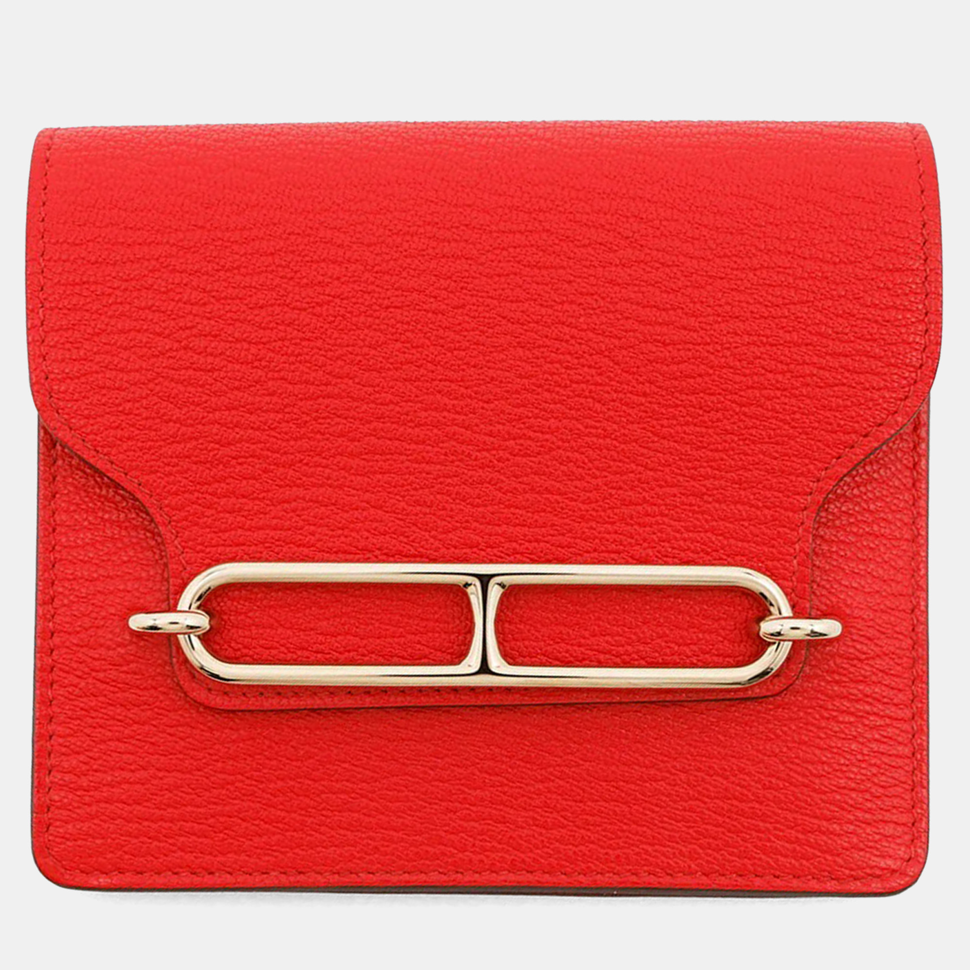 

Hermes Roulis Rose Texas Chevre Mysore Goatskin Wallet, Red