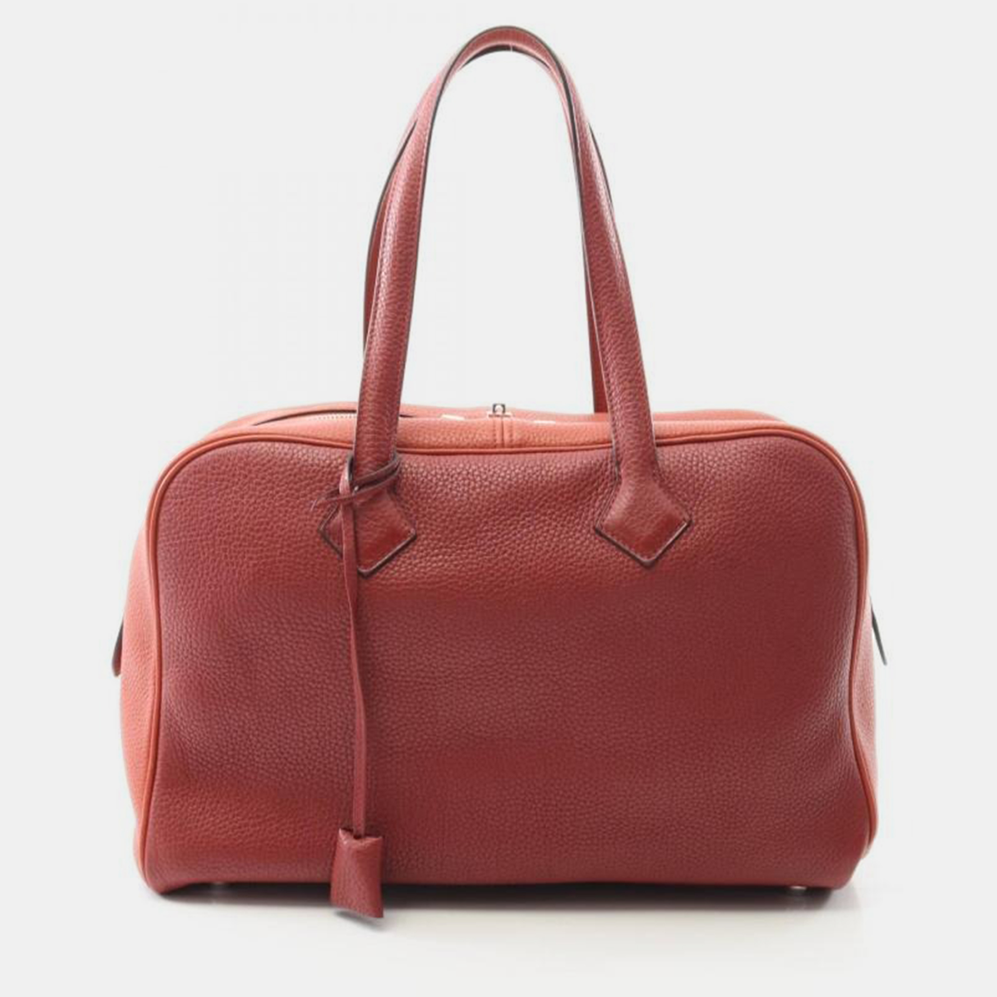 

Hermes Victoria 35 Rouge H Brick Taurillion Clemence Shouder Bag, Red