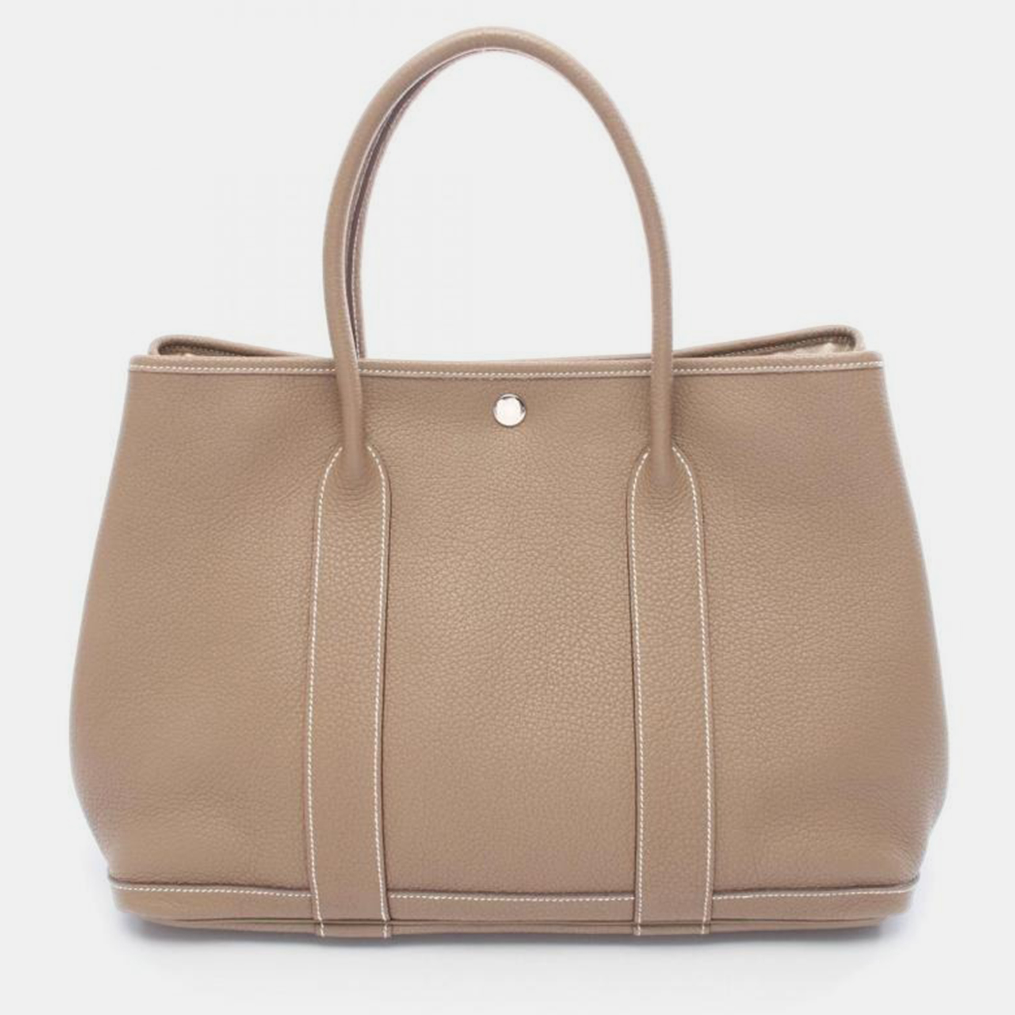 Pre-owned Hermes Garden Party Etoupe Grey Negonda Pm In Gray