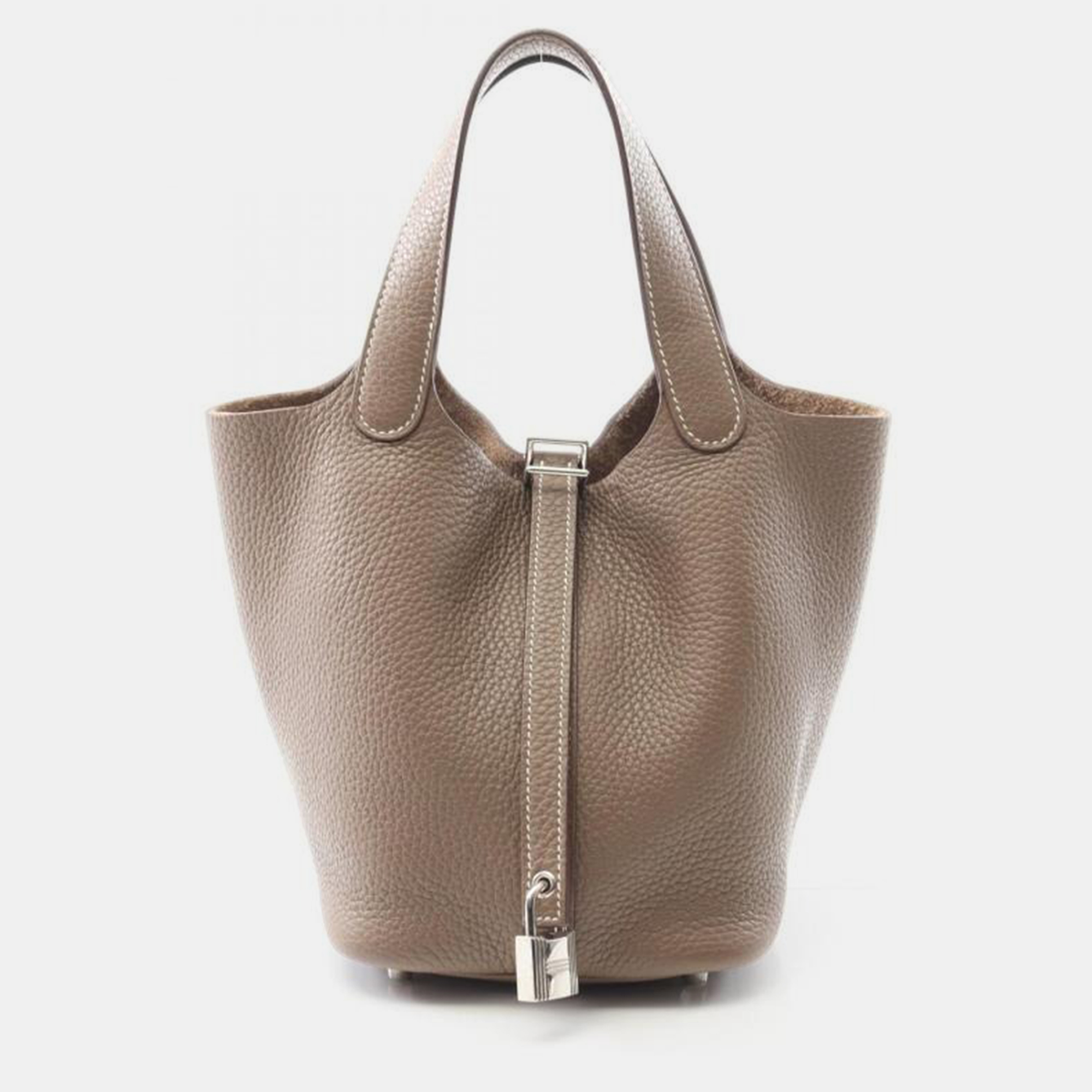 

Hermes Picotin Lock Etoupe Grey Taurillon Clemence PM, Brown