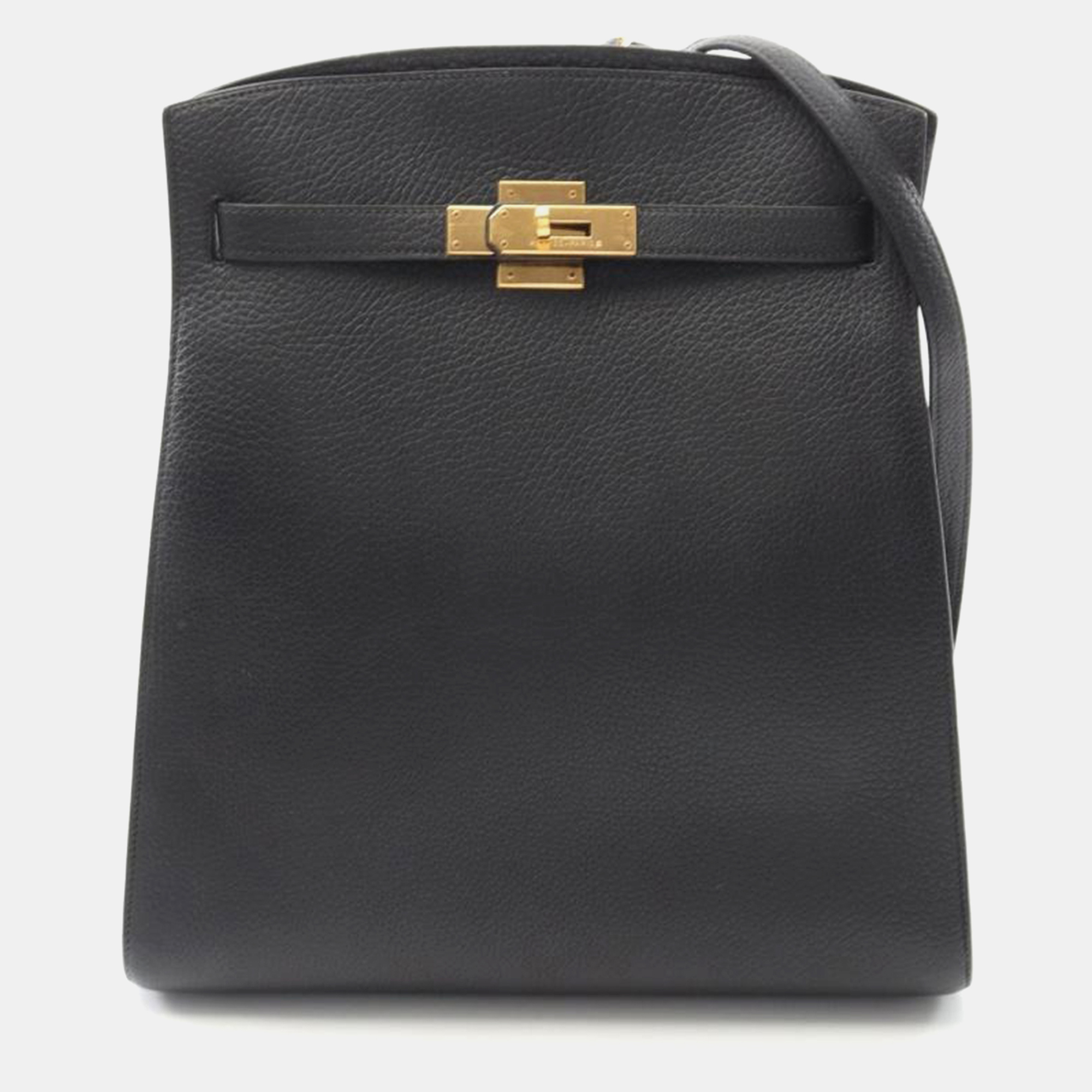 

Hermes Kelly Sports Black Leather Shoulder Bag