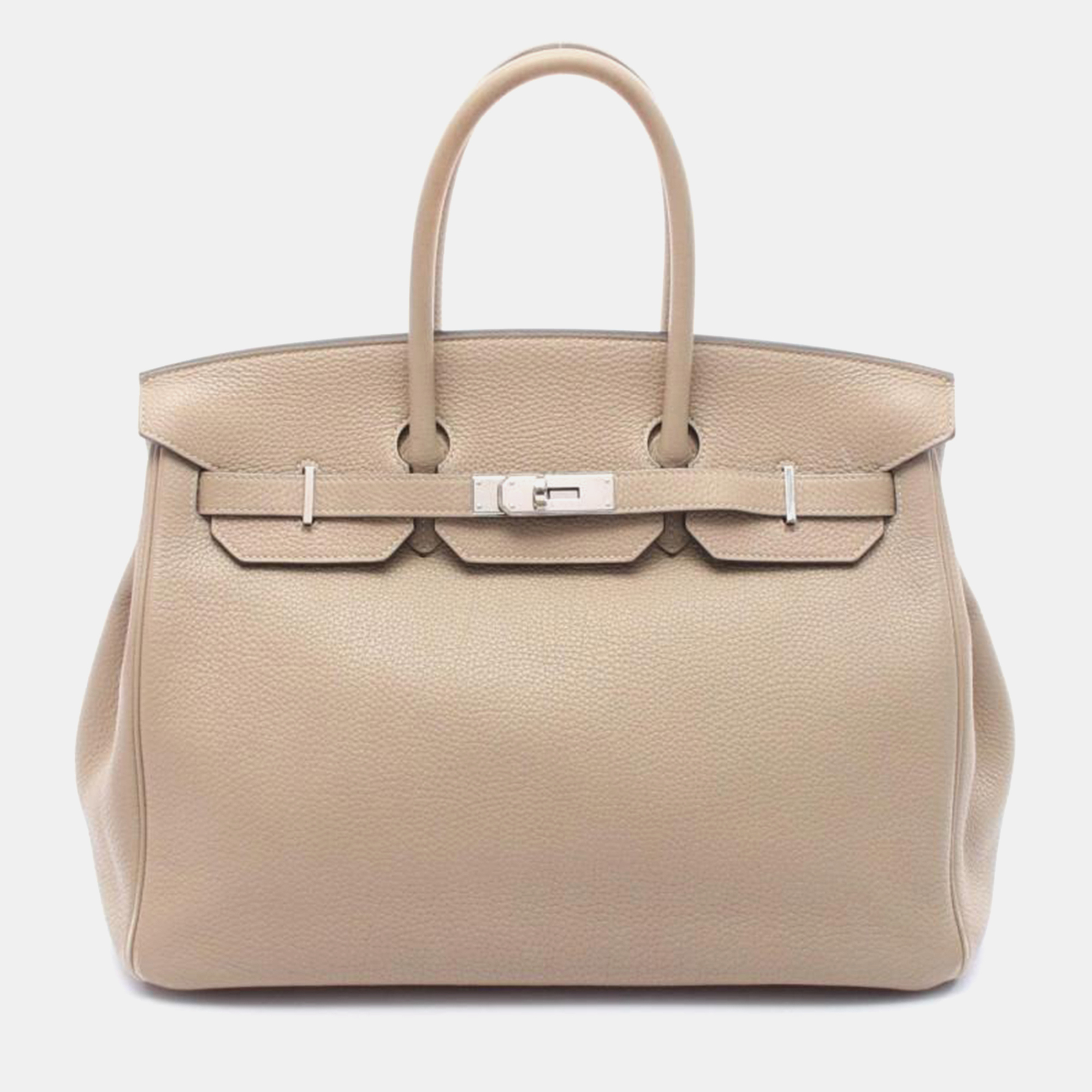 Pre-owned Hermes Birkin 35 Trench Beige Leather Handbag In Sand