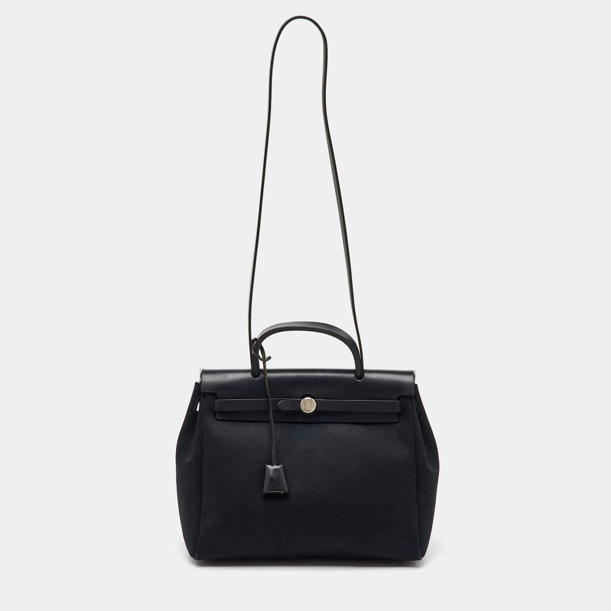

Hermès Black Toile Canvas and Vache Hunter Leather Herbag 31 Bag