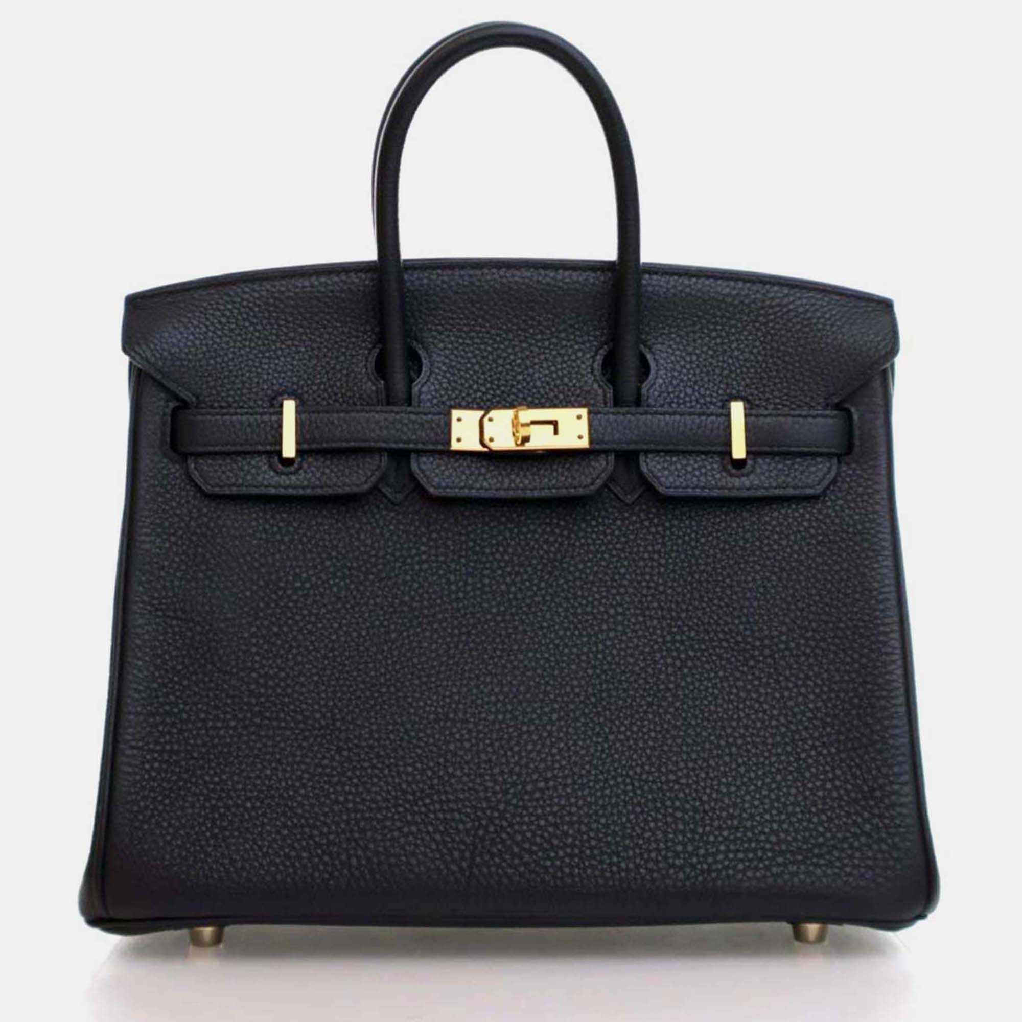 

Hermes Birkin 25 Noir Togo Leather Top Handle Bag, Black