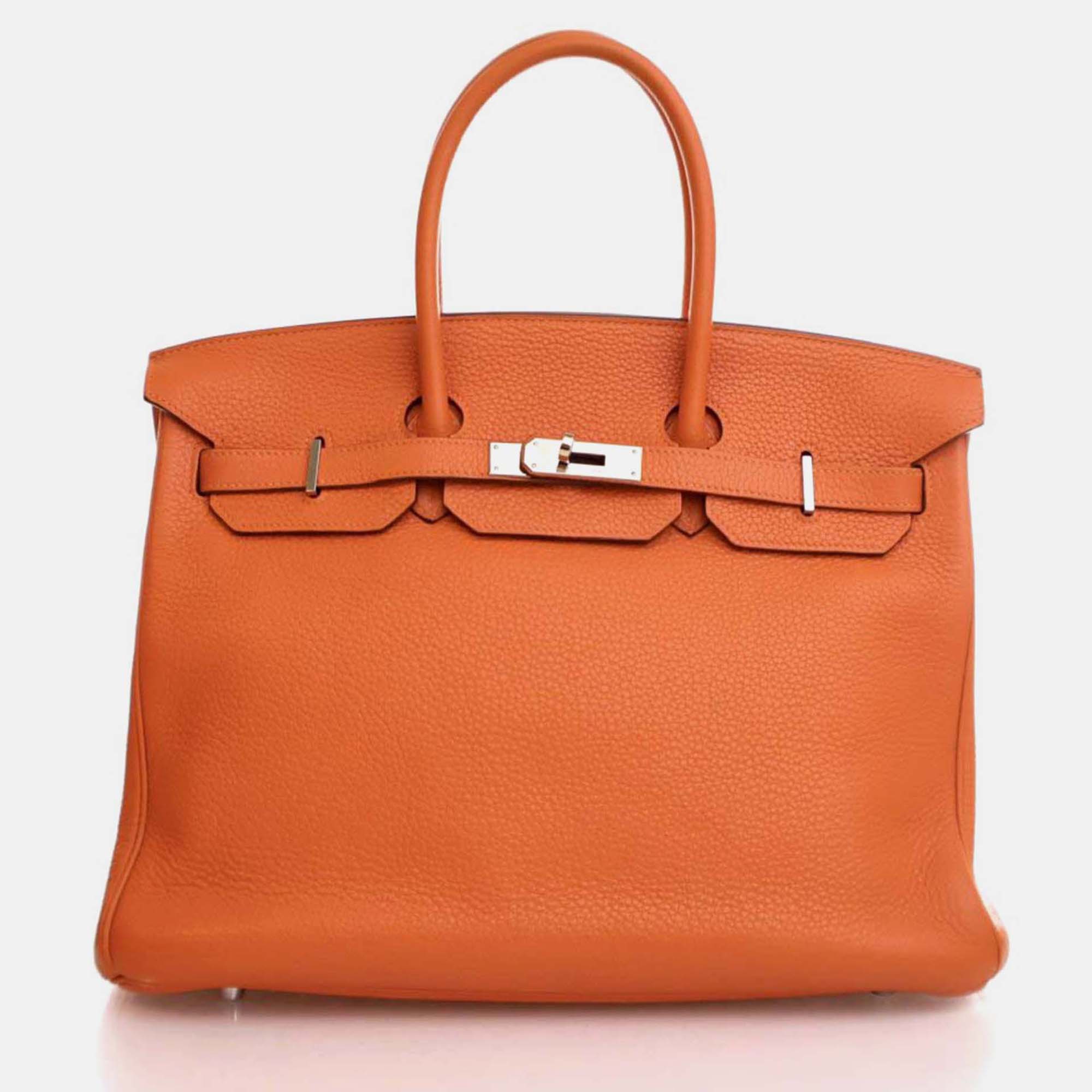 

Hermes Birkin 35 Orange Togo Leather Top Handle Bag