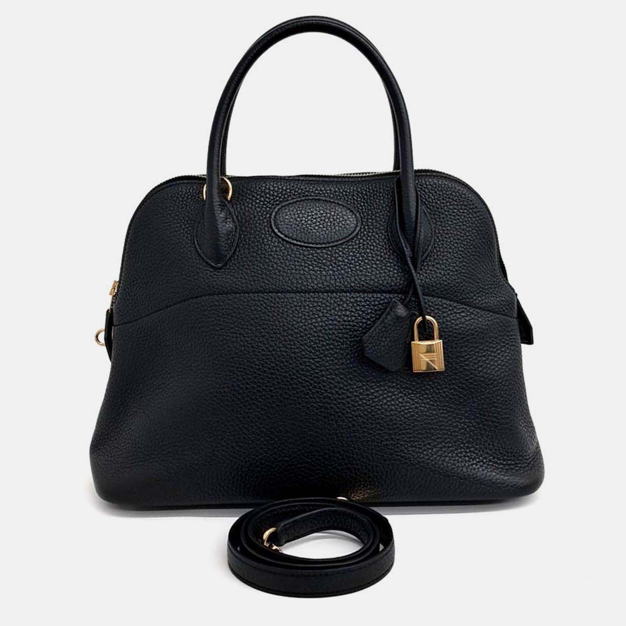

Hermes Black Leather Bolide 31