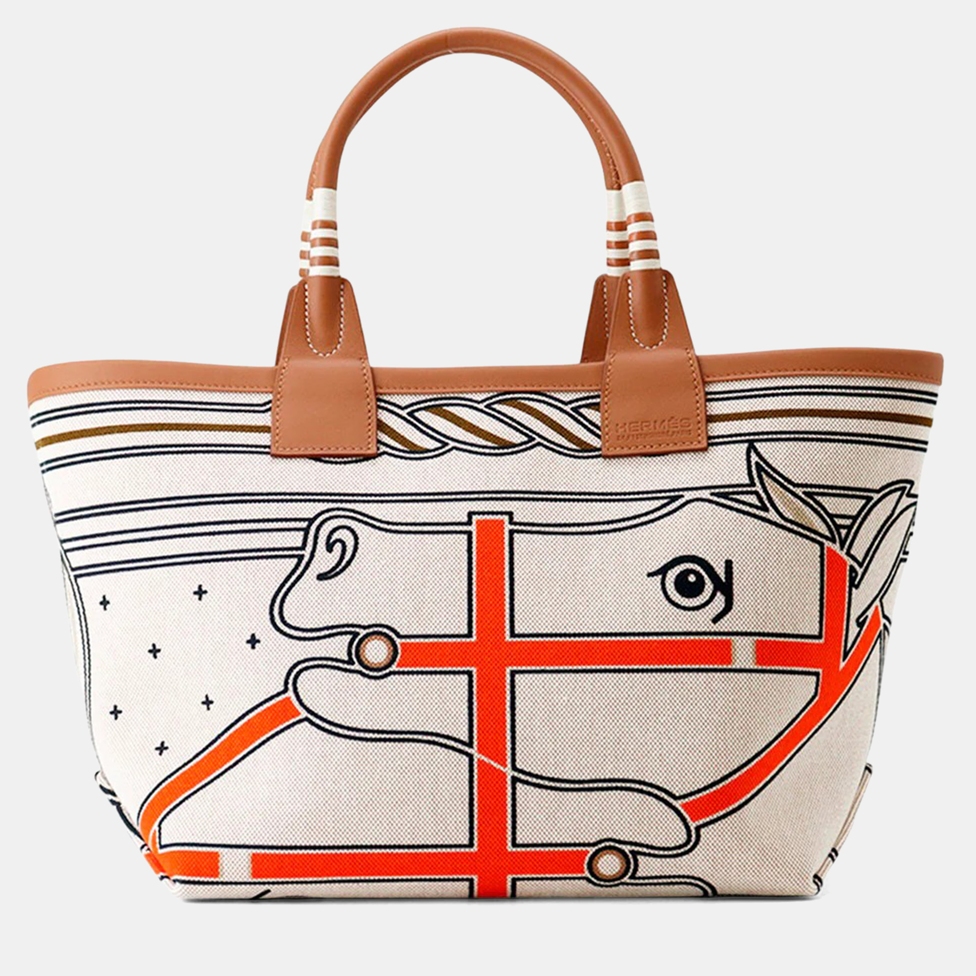 

Hermes Steeple 25 Gris Ecru Toile H Swift Leather Handbag, Multicolor