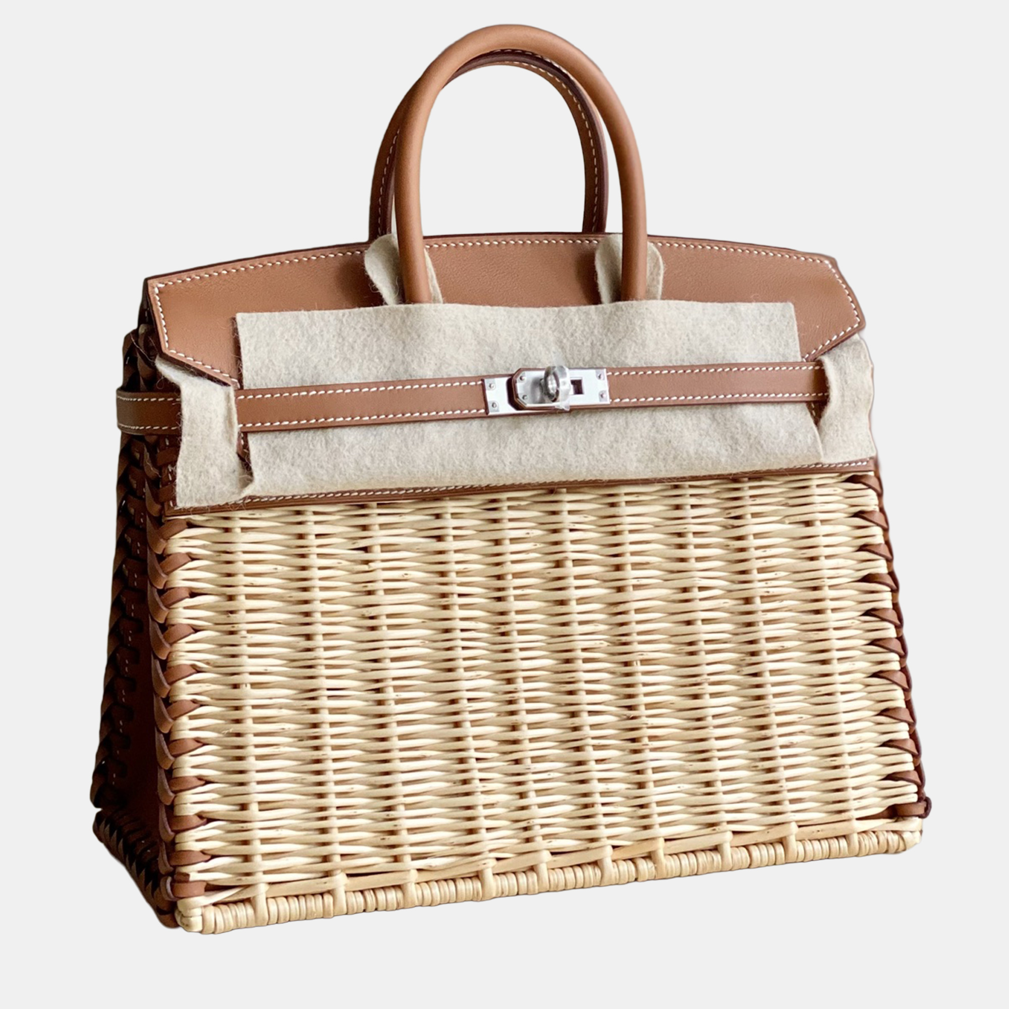 

Hermes Picnic Birkin 25 Gold Brown Bag