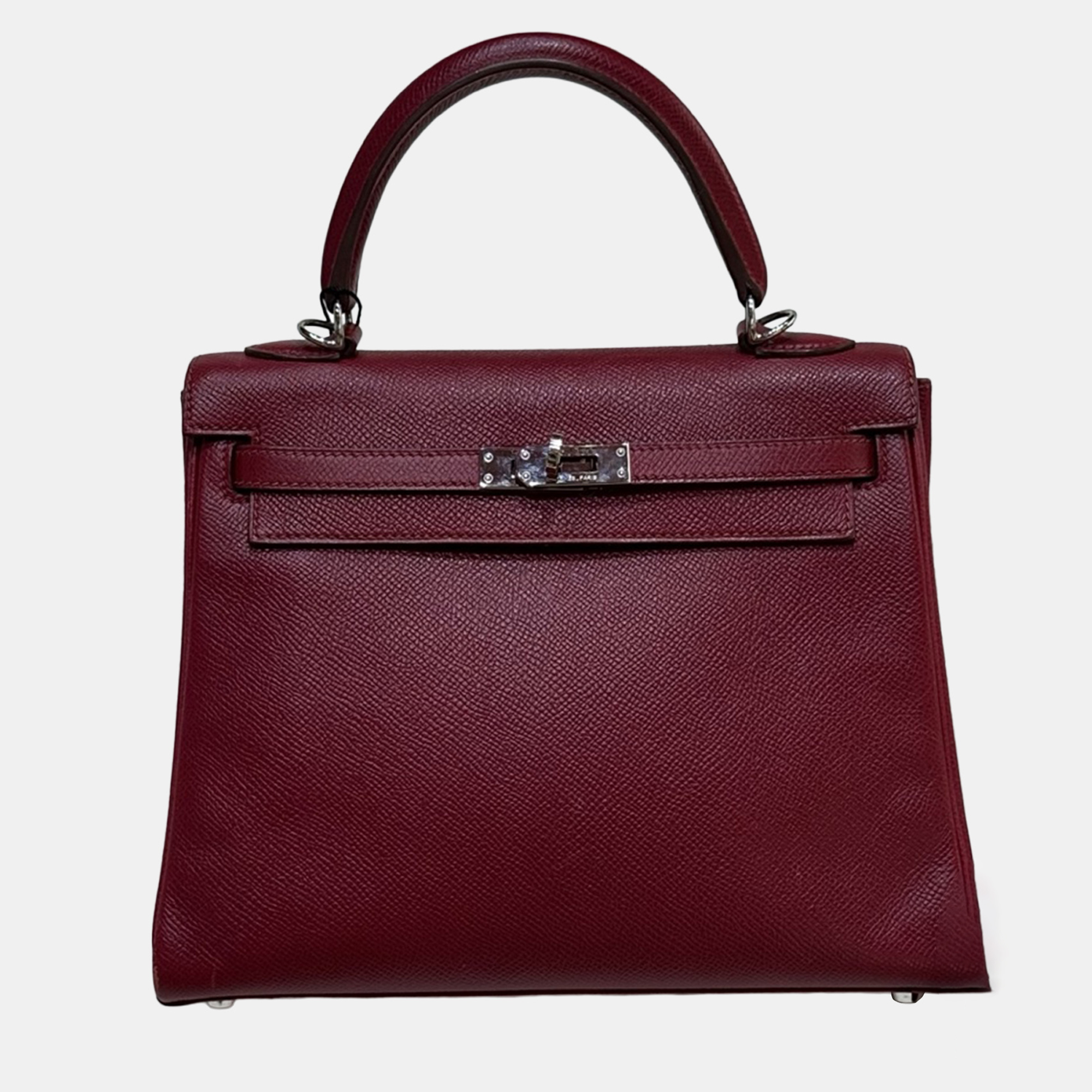 Pre-owned Hermes Kelly 25 Ruby Red Epsom Leather Shoulder Bag