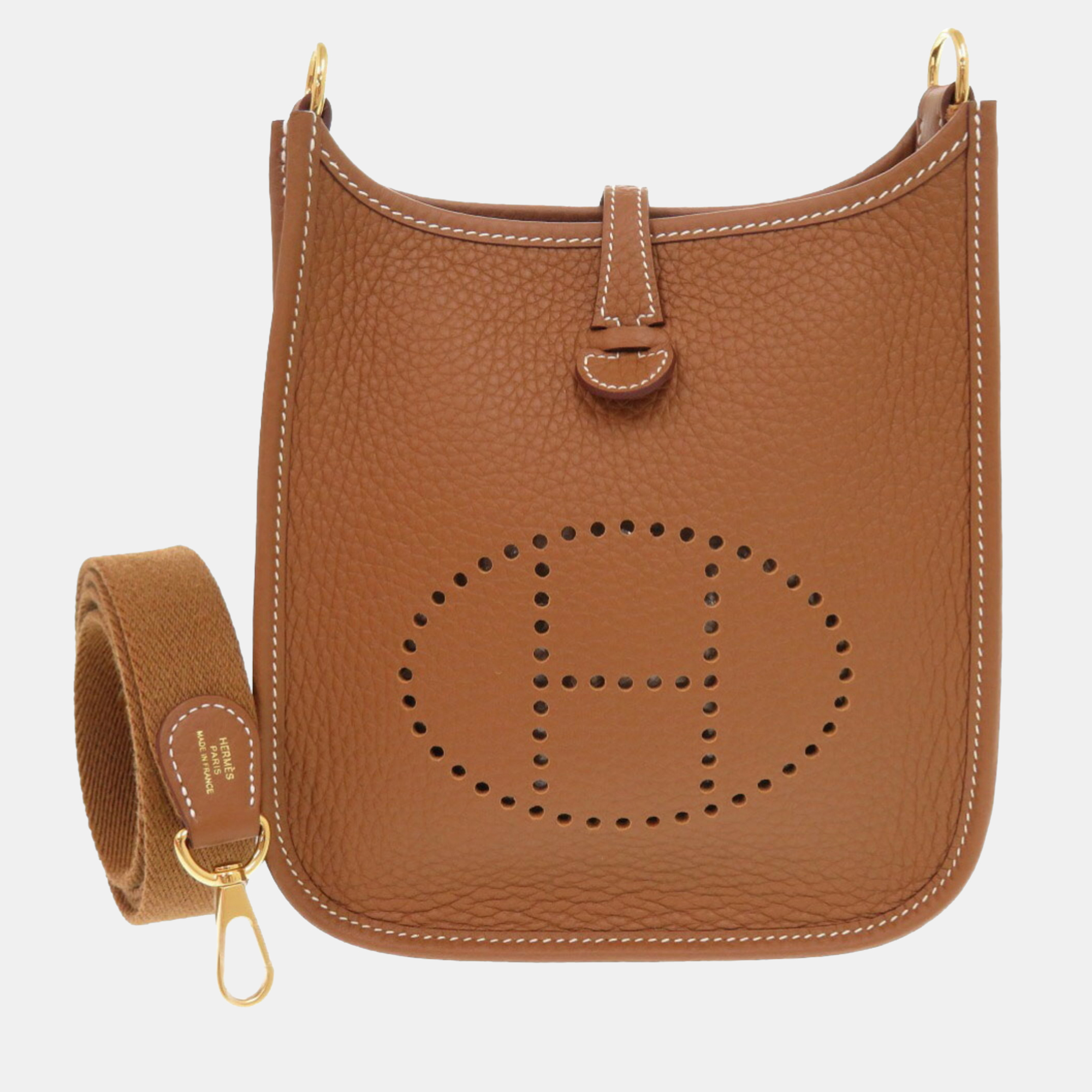 

Hermes Evelyn TPM Brown Taurillon Clemence Shoulder Bag GHW