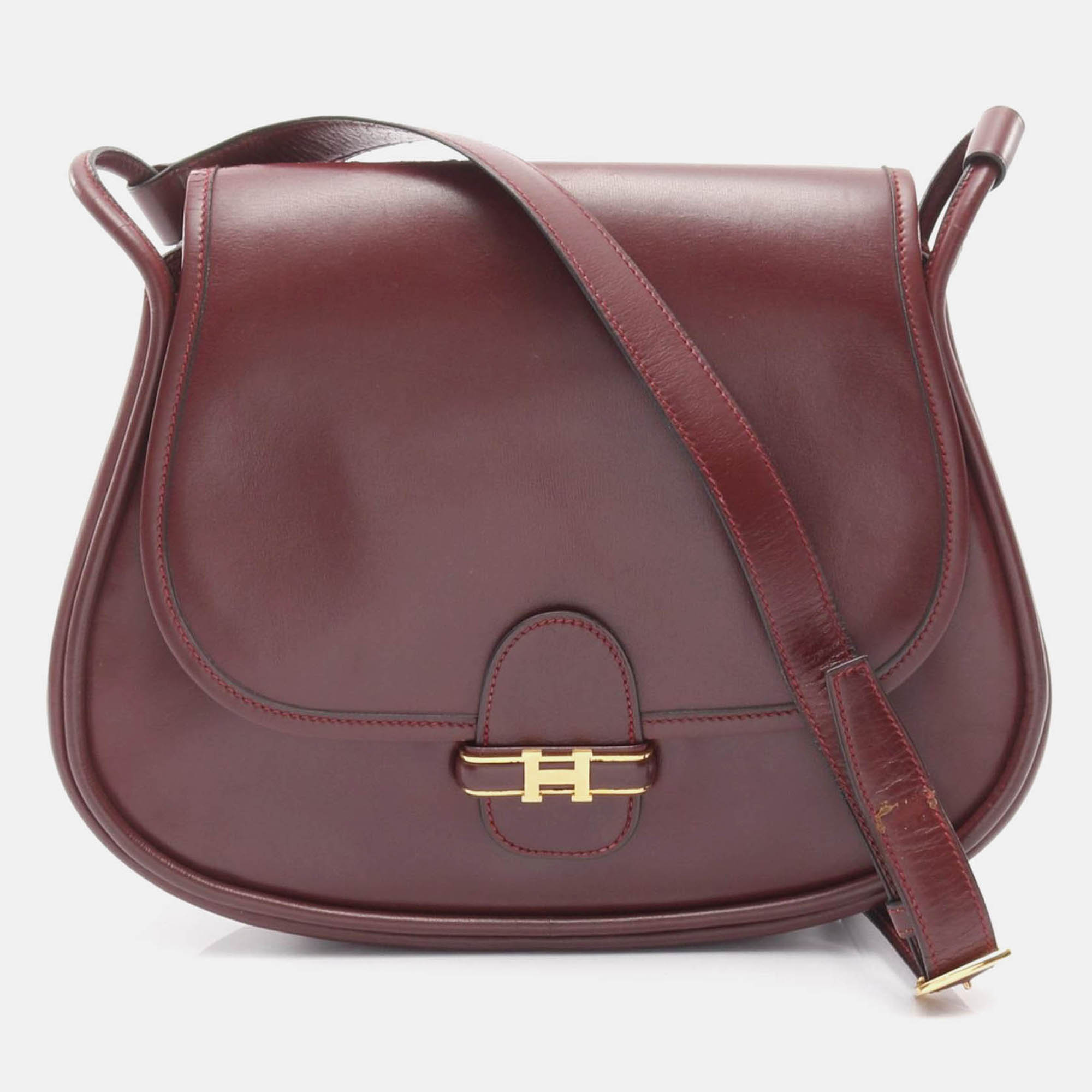 

Hermes Creo Bordeaux Box Calf Leather Shoulder Bag, Burgundy