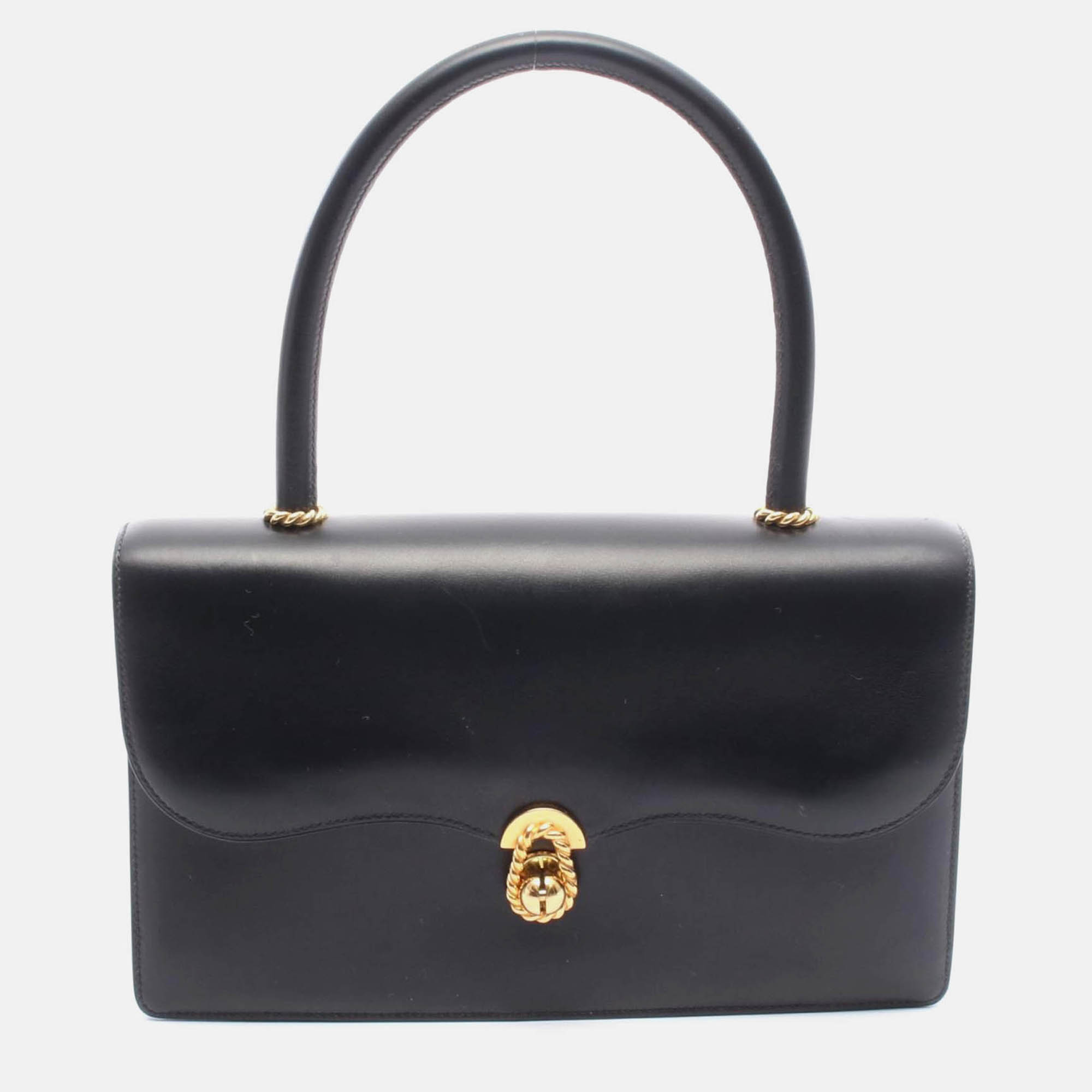 

Hermes Escal Black Box Calf Leather Calfskin Handbag