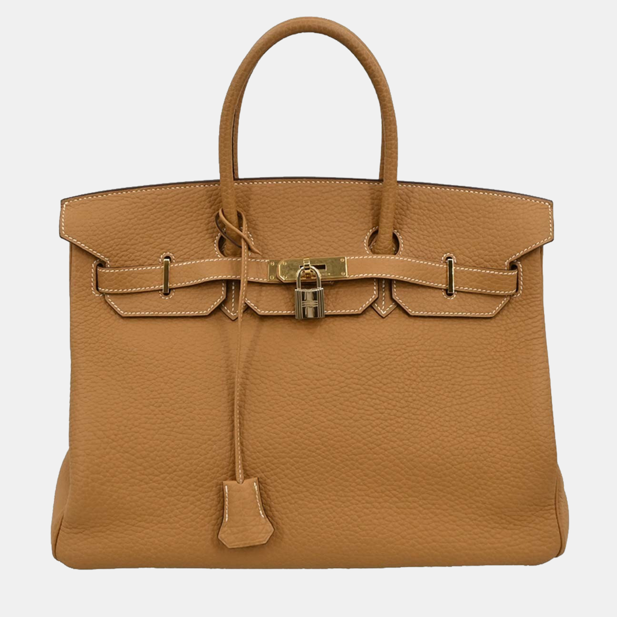 

Hermes Natural Sable Fjord Birkin 35 Handbag, Gold