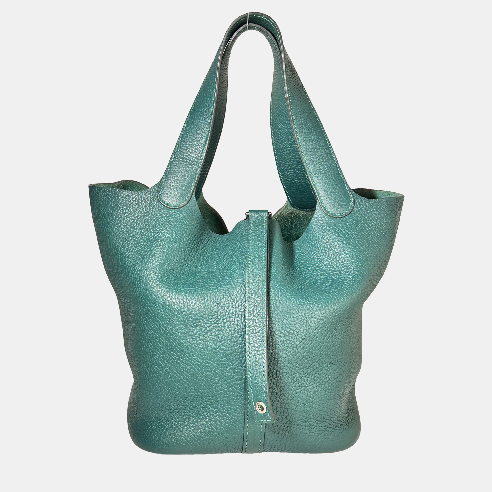 

Hermes Picotin Lock 22 Clemence Malachite Bag, Green