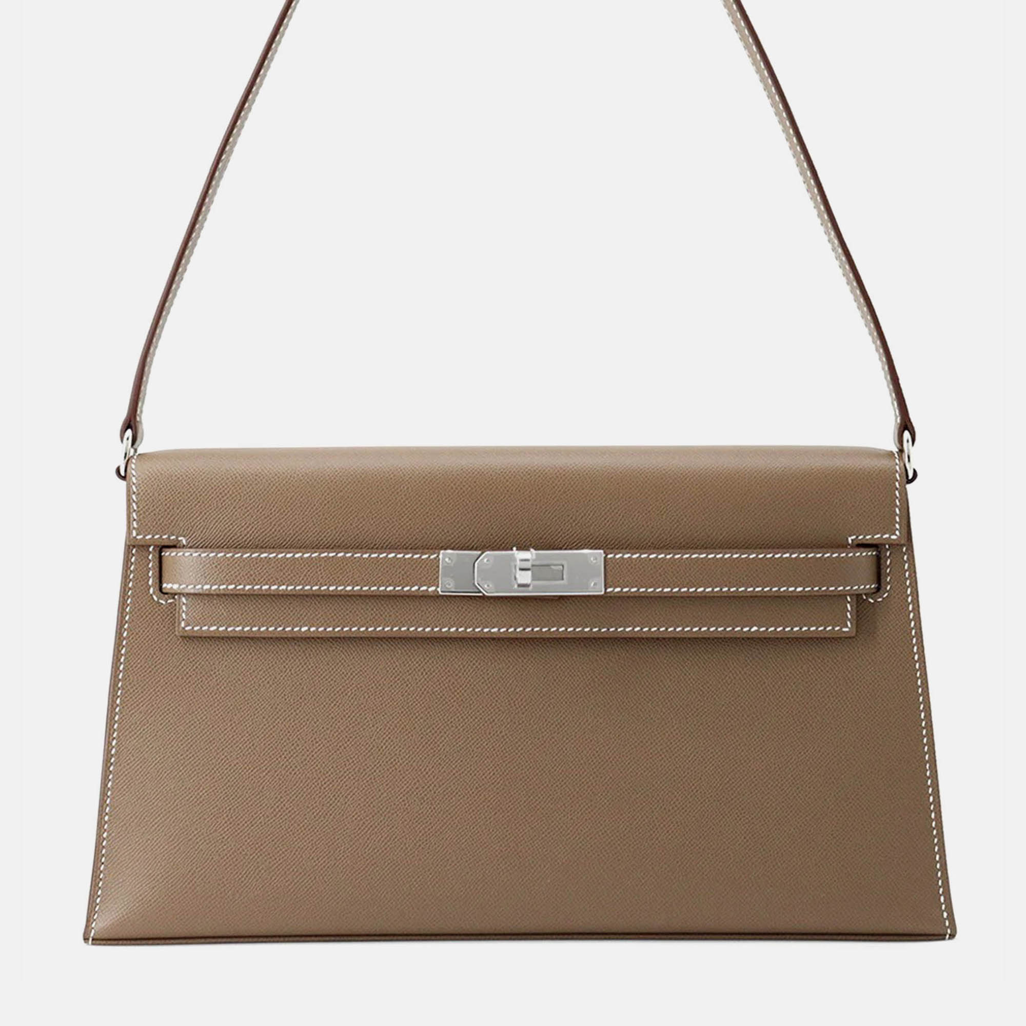 

Hermes Kelly Elan Etoupe Veau Madame Bag, Brown
