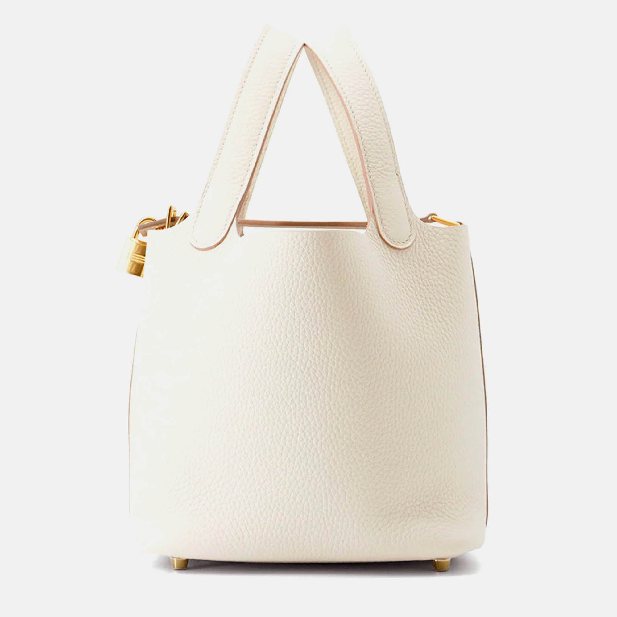 

Hermes Picotin Lock PM Beton Taurillon Clemence Bag, White