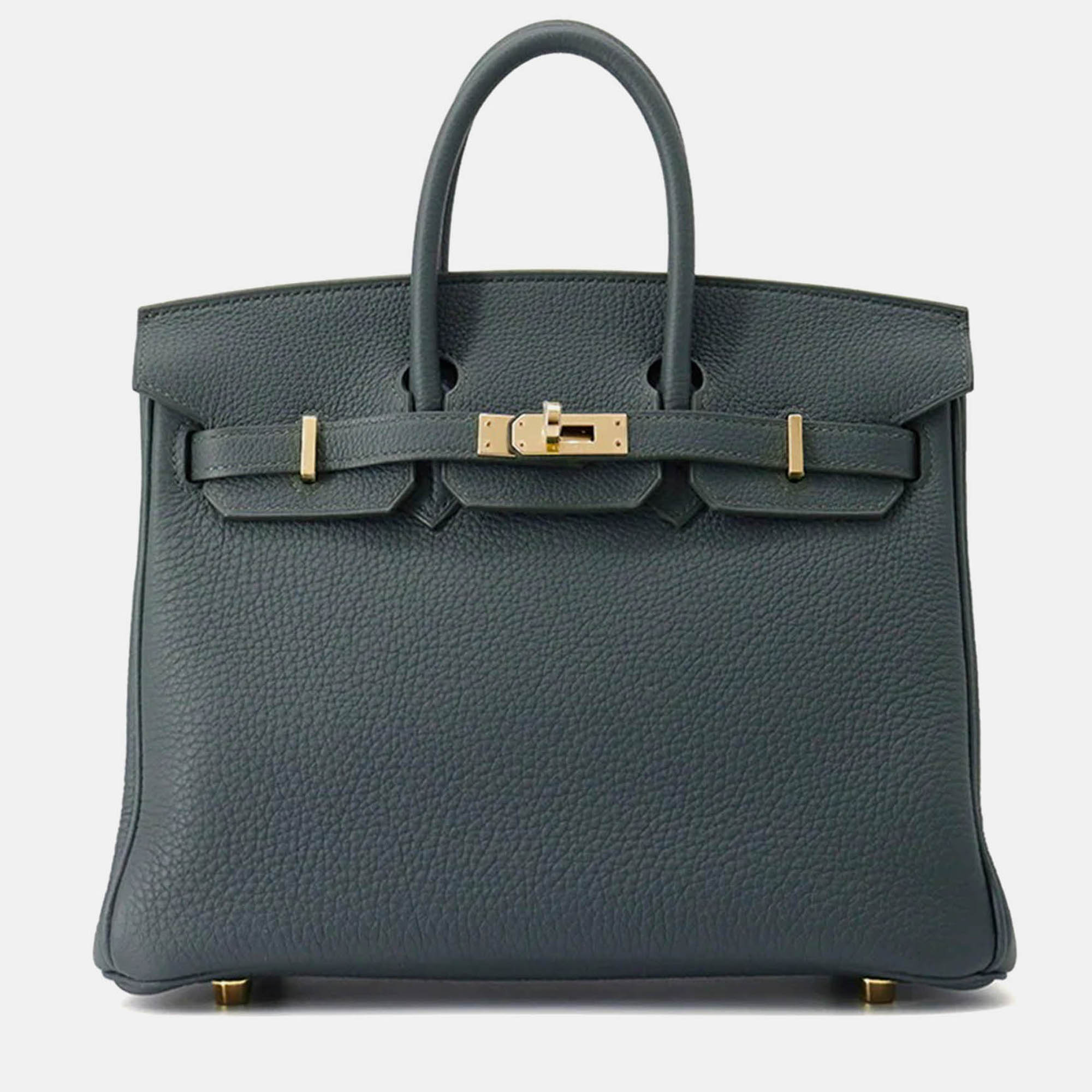 

Hermes Birkin 25 Vert Mangrove Togo Leather Bag, Green