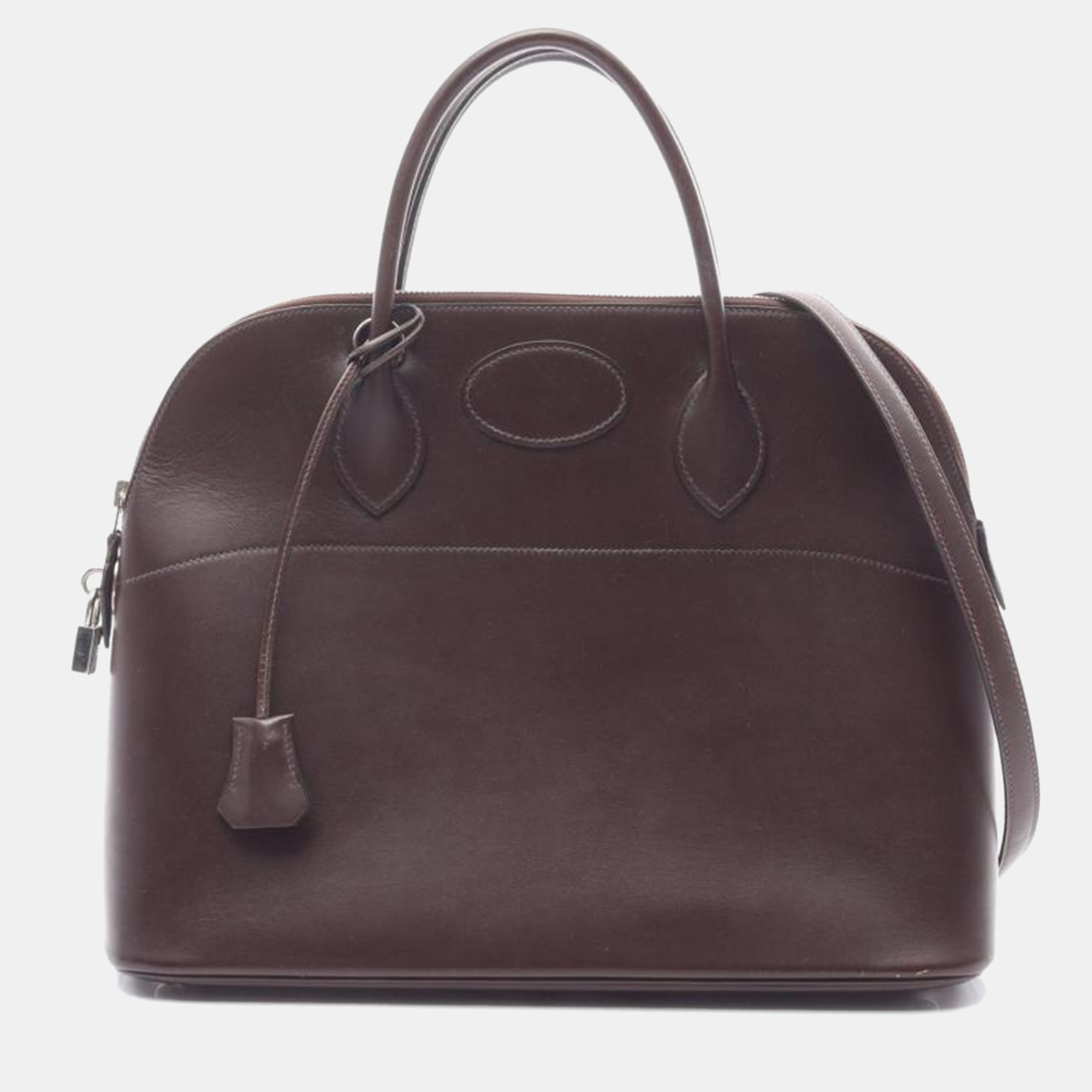 

Hermes Bolide35 Brown Box Calf Leather Handbag