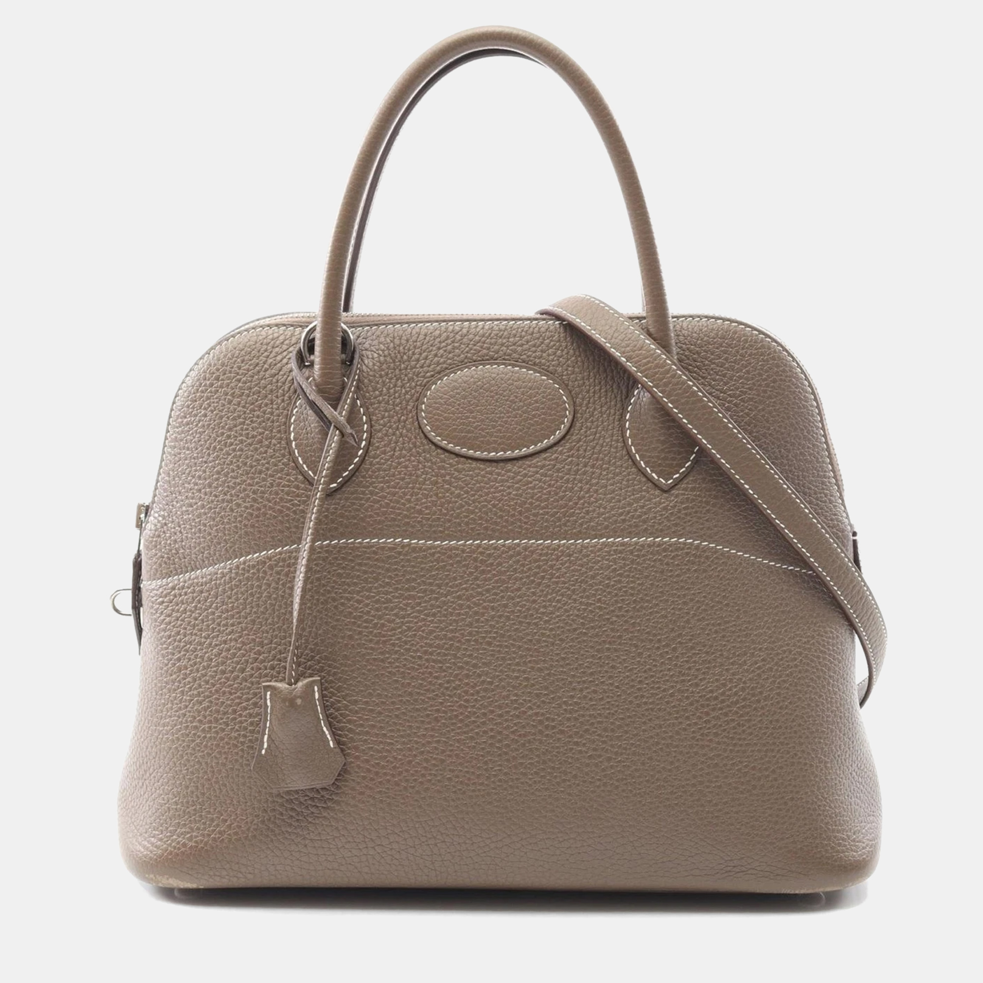 

Hermes Bolide31 Shoulder Handbag Clemence Leather Etoupe Grey, Brown