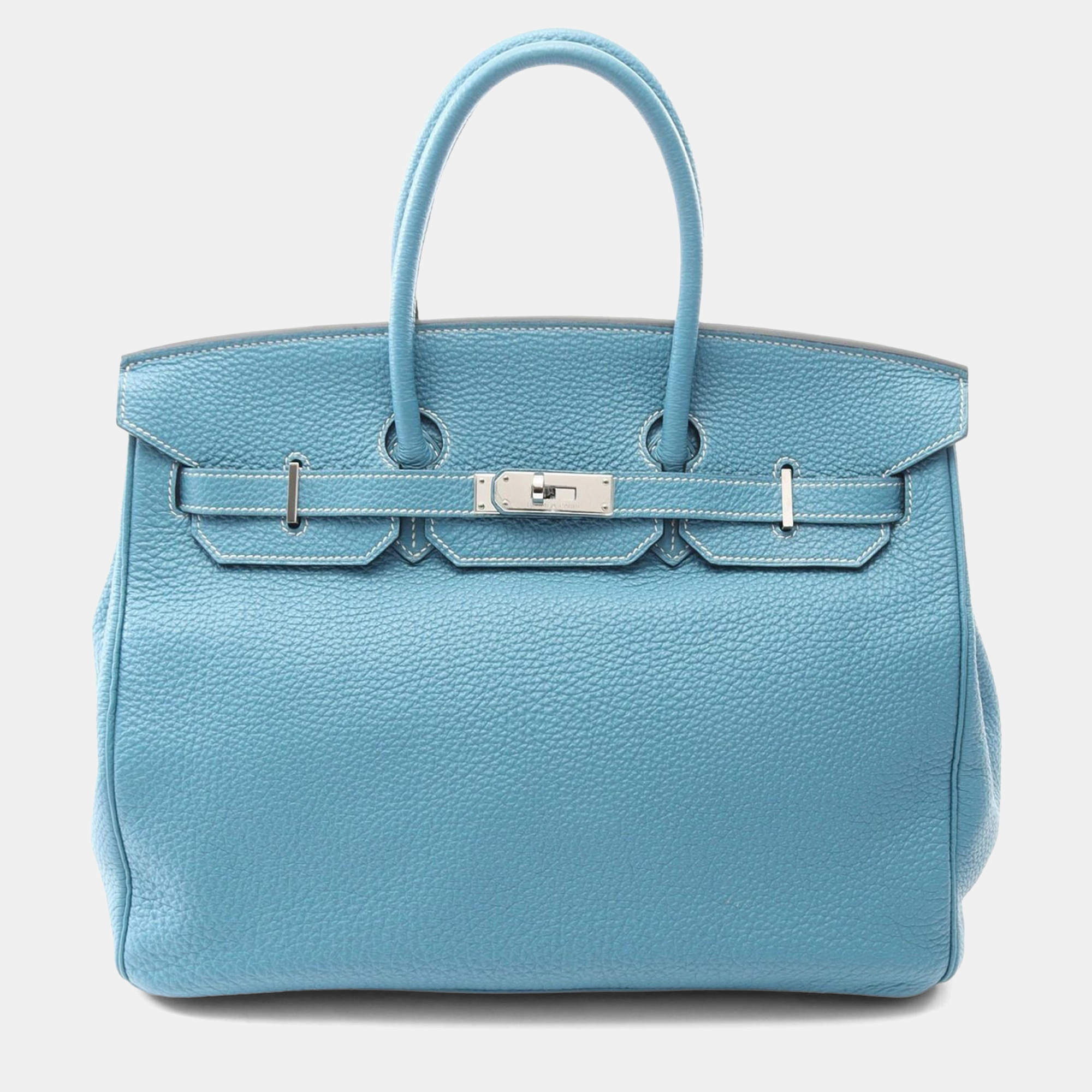 

Hermes Birkin 35 Blue Jean Togo Leather Top Handle Bag