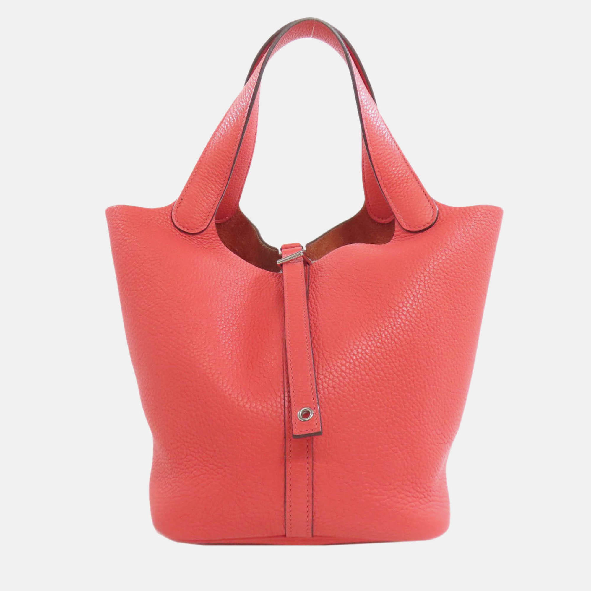 

Hermes Picotin Lock 22 Red Taurillon Clemence Leather Tote Bag