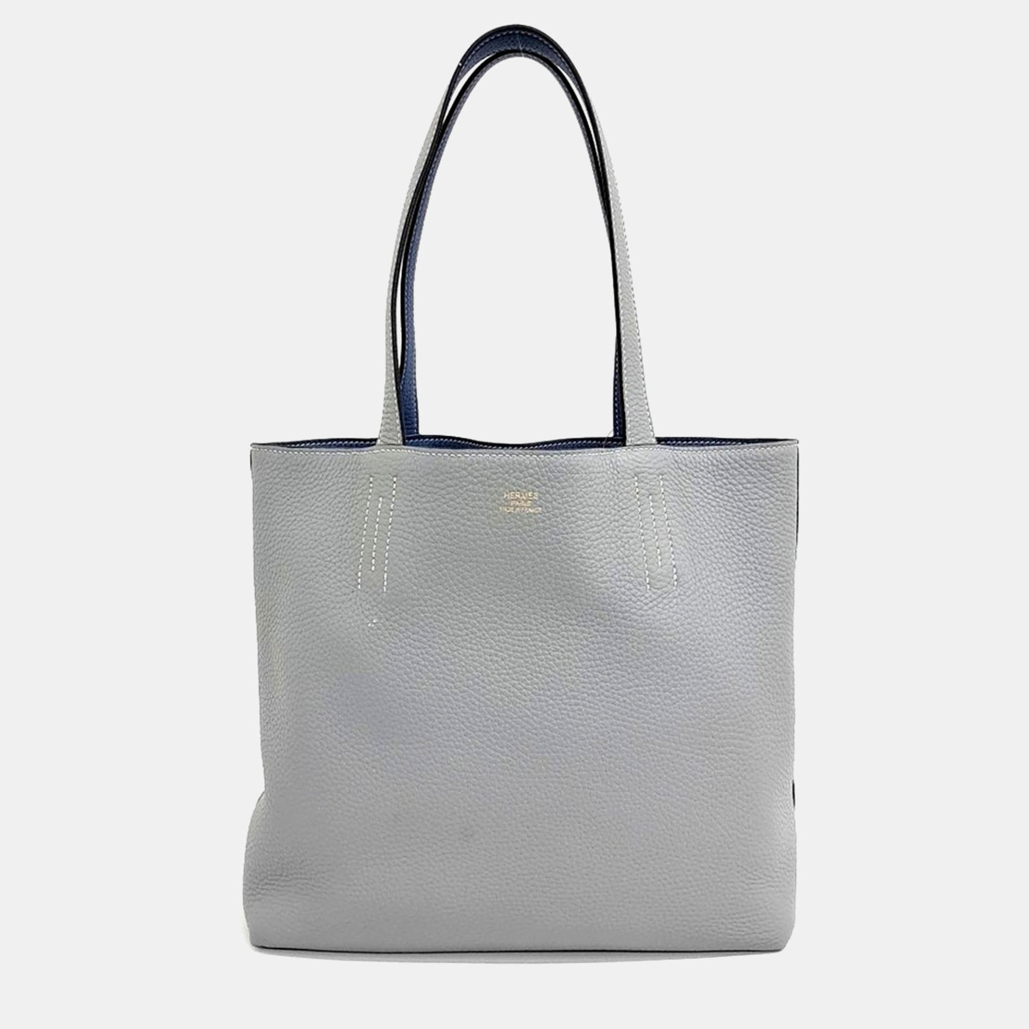 

Hermes De Bleusance Small Grey Leather Bag