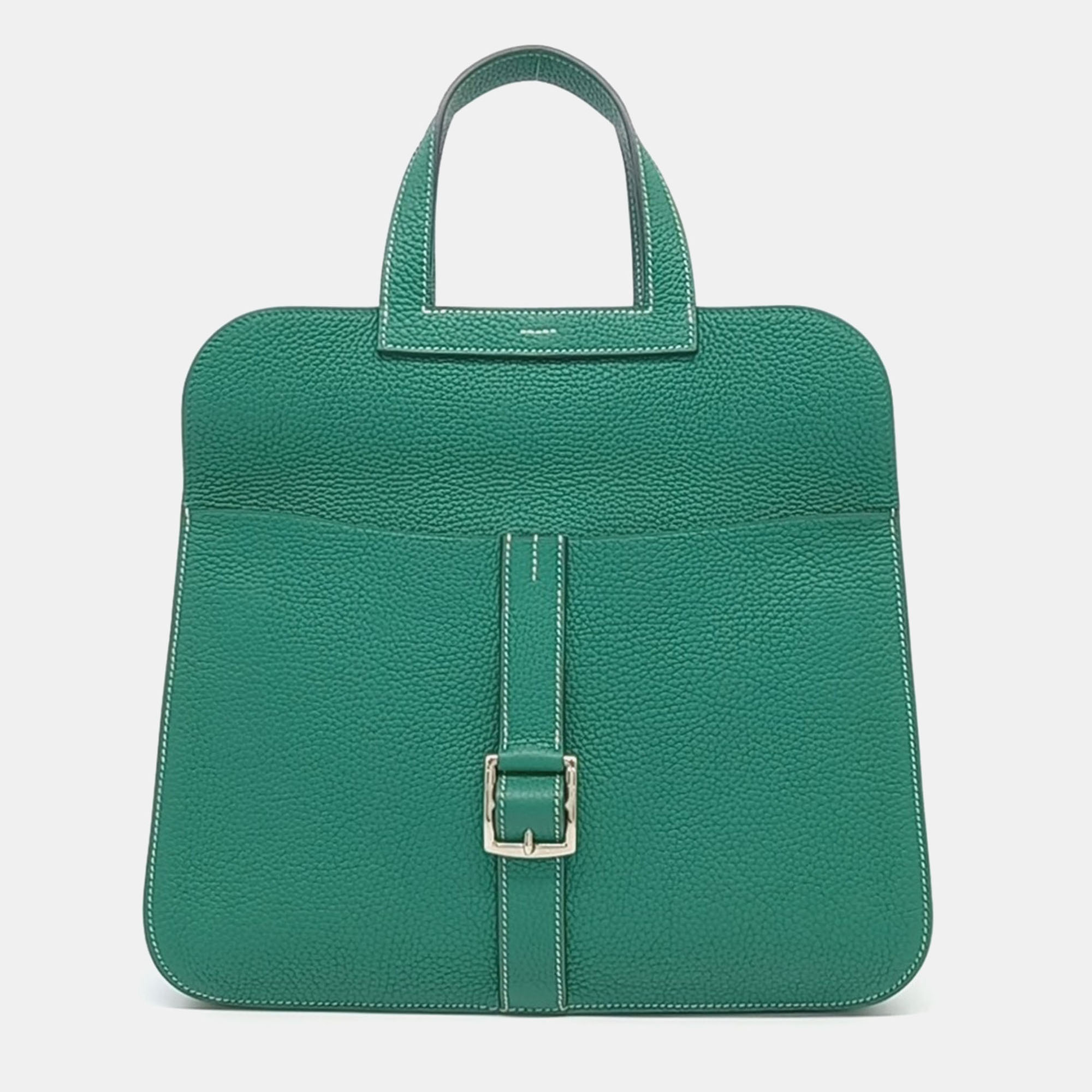 

Hermes Green Leather Halzan Bag 31