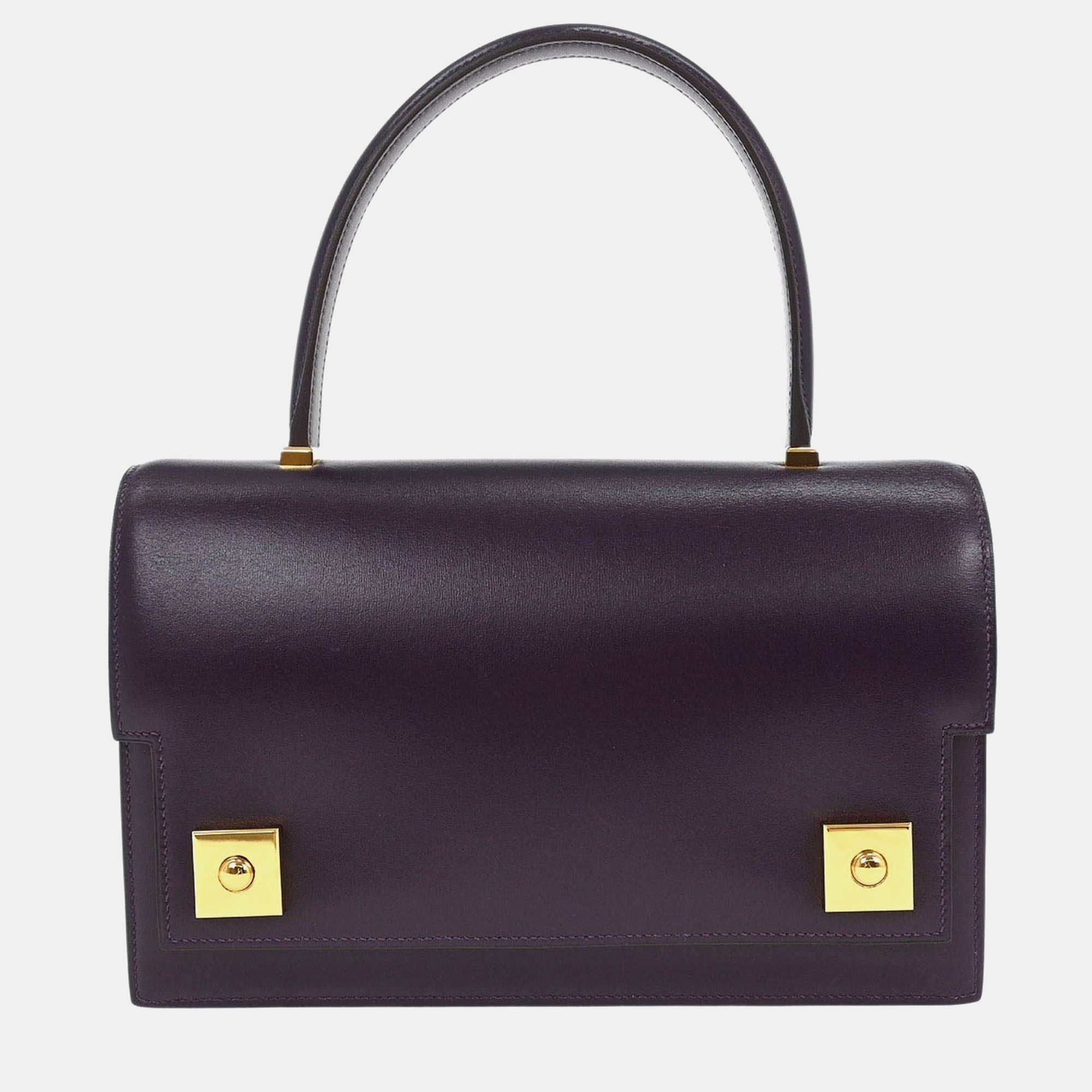 

Hermes Raisin Box Calf Piano Handbag, Black