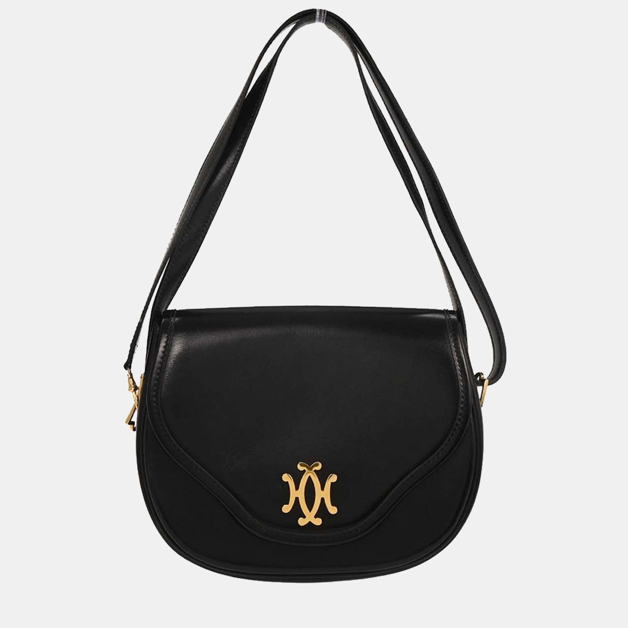 

Hermes Black Box Calf Double H Shoulder Bag