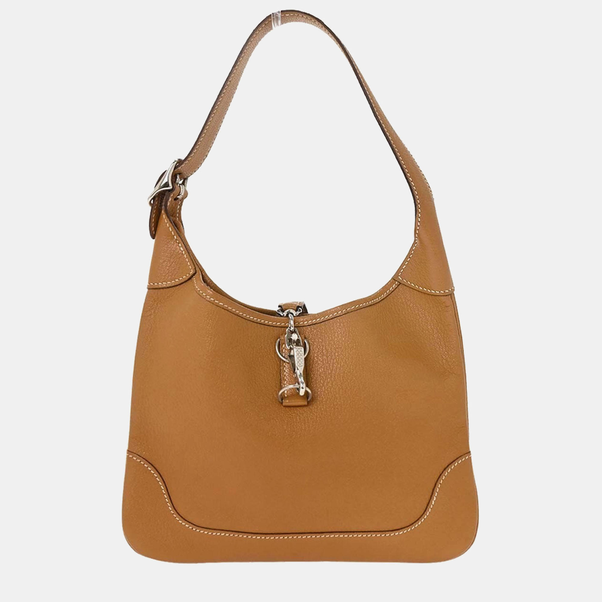 Pre-owned Hermes Natural Sable Chevre Myzore Trim 24 Handbag In Brown