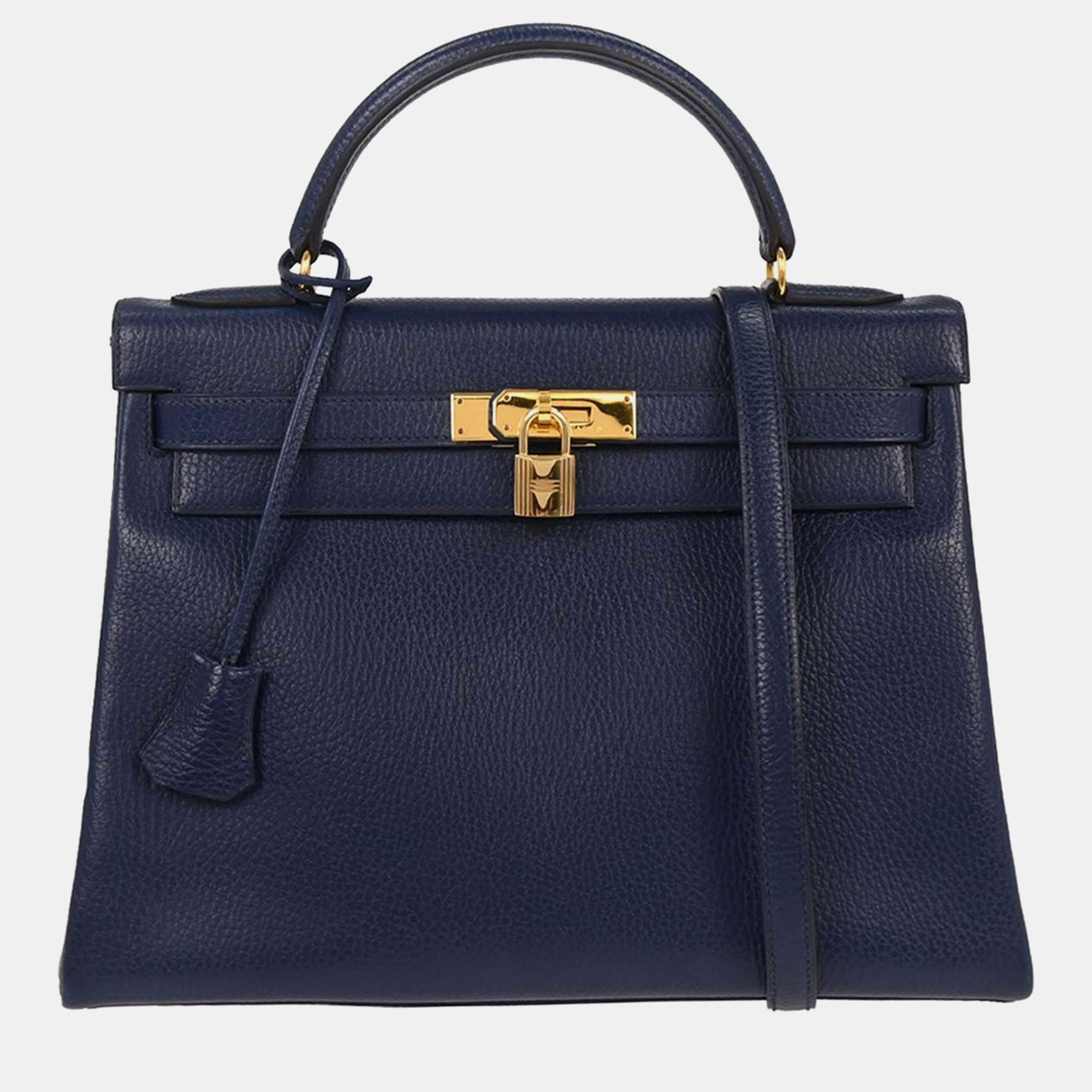

Hermes Kelly 32 Retourne 2way Blue Indigo Ardennes Handbag