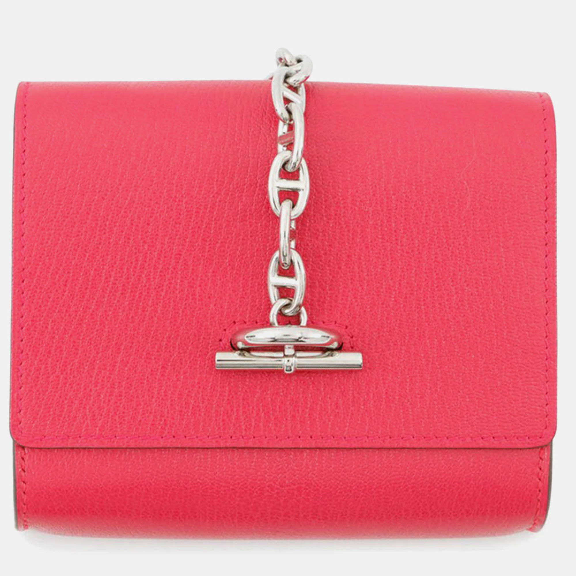 

Hermes Chaine D'Ancre Compact Wallet Rose Extreme Chevre Shamqila, Pink