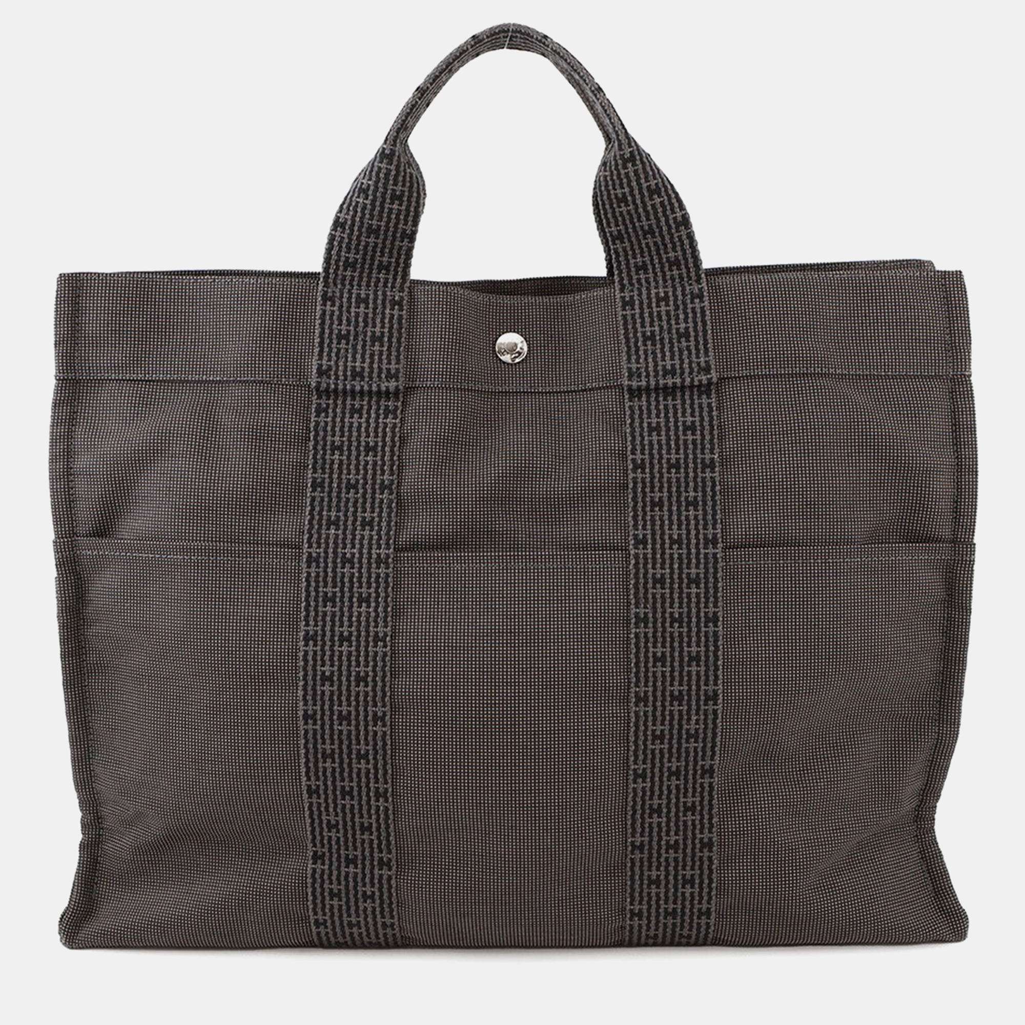 

Hermes Her Line MM Gray Canvas Bag, Grey