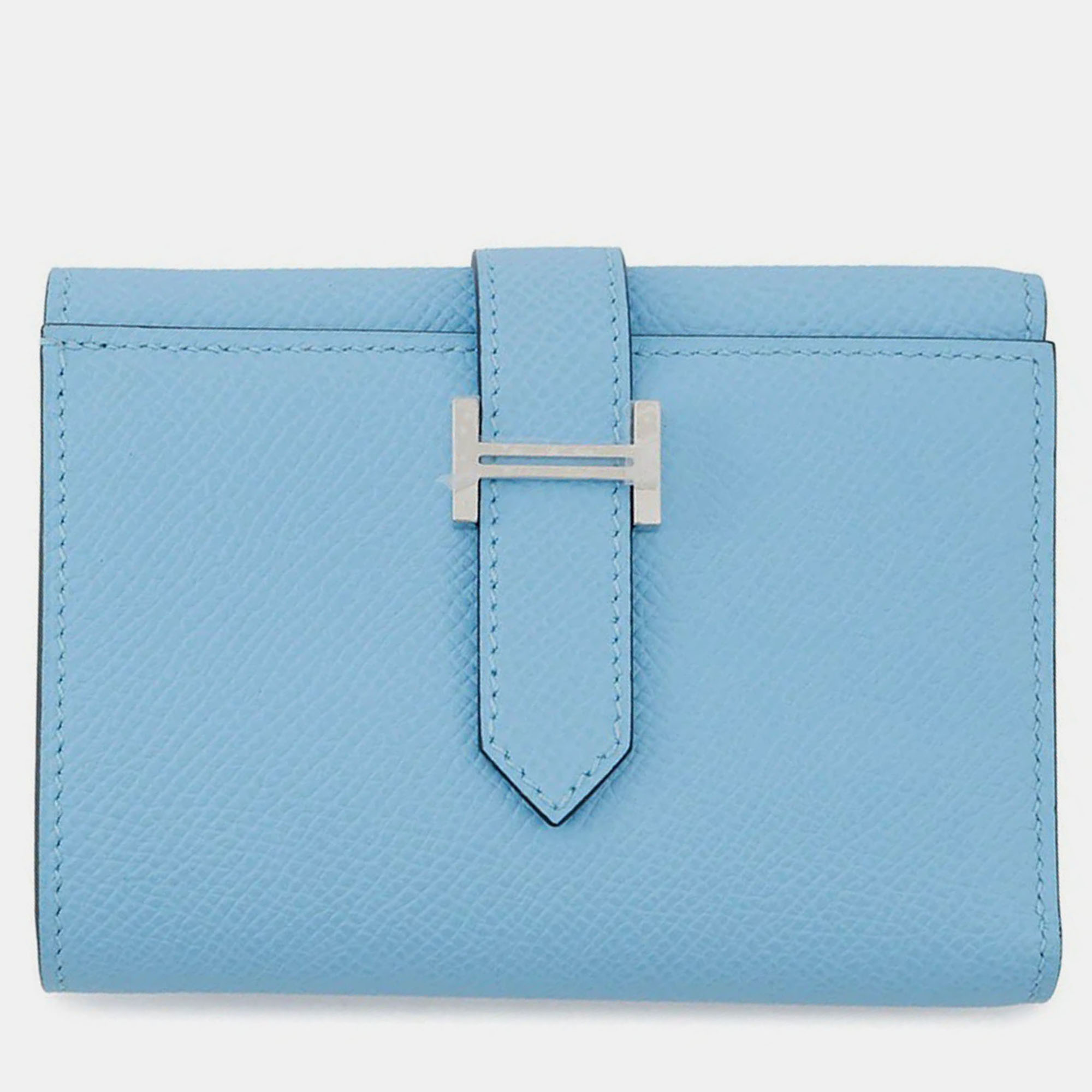 Pre-owned Hermes Bean Combine Verso Celeste/vert Jade Epsom In Blue