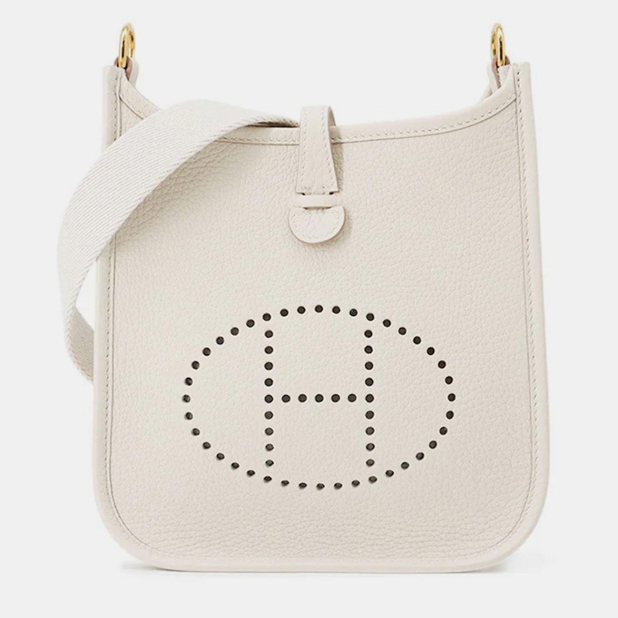 

Hermes Evelyne Amazon Short Beton Taurillon Clemence Size TPM, White