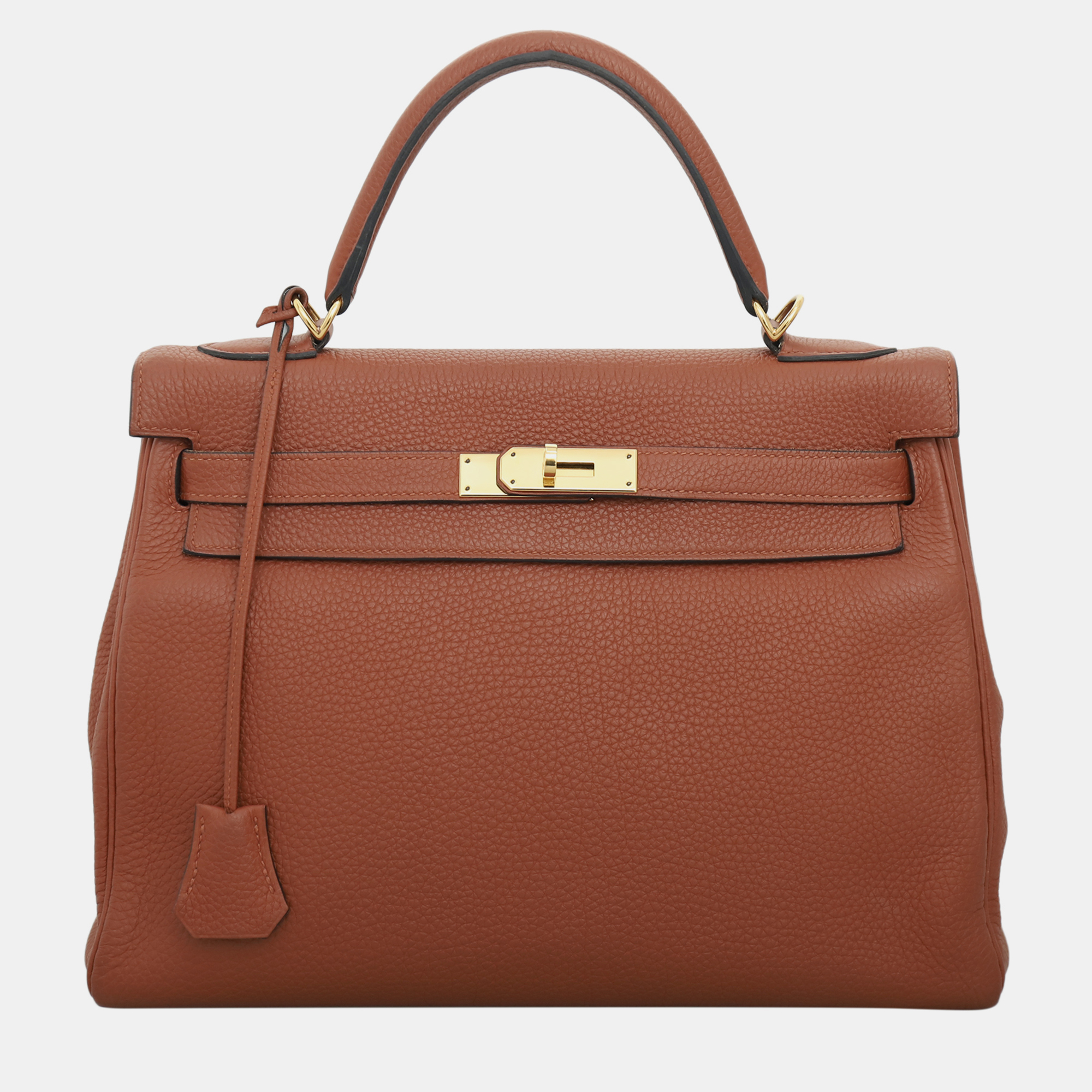 

Hermes Kelly 32 Cuivre Leather Bag, Brown