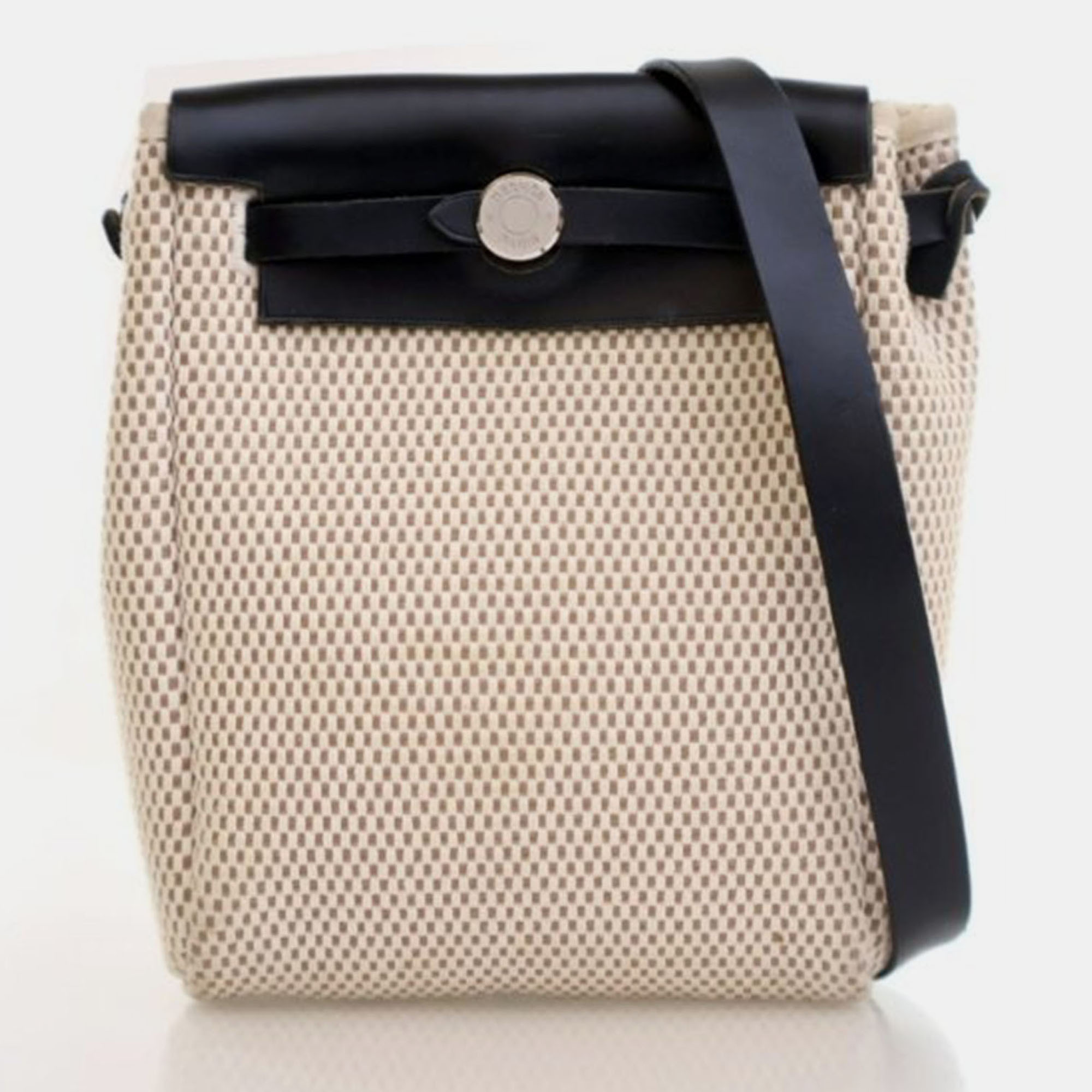

Hermes Noir Toile Herbag TPM, Beige