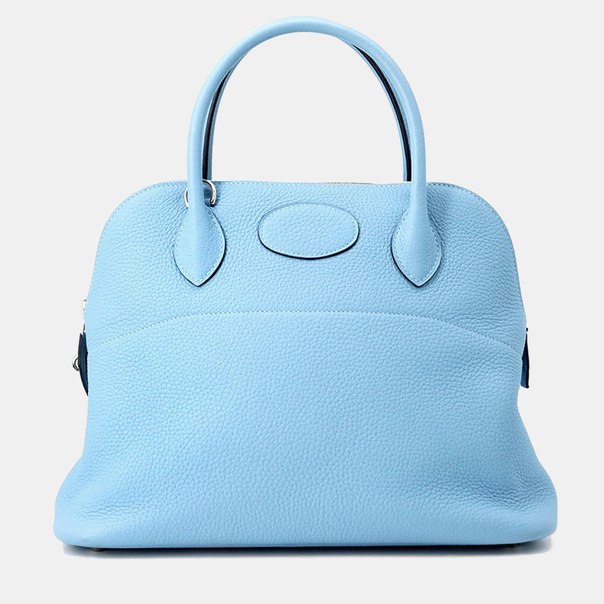 Pre-owned Hermes Bolide Bruno Size 31 Taurillon Clemence Bag In Blue