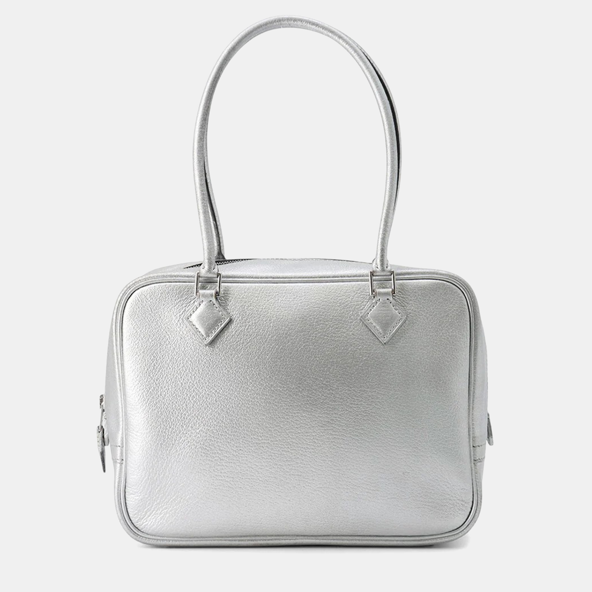 

Hermes Plume Olympic Limited Size Mini Silver Chevre Myzore Goatskin Bag